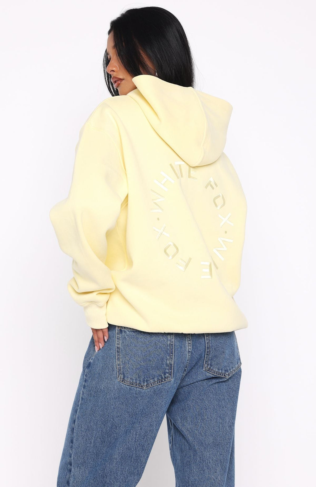 White Fox Stay Lifted Oversized Hoodie Lemon