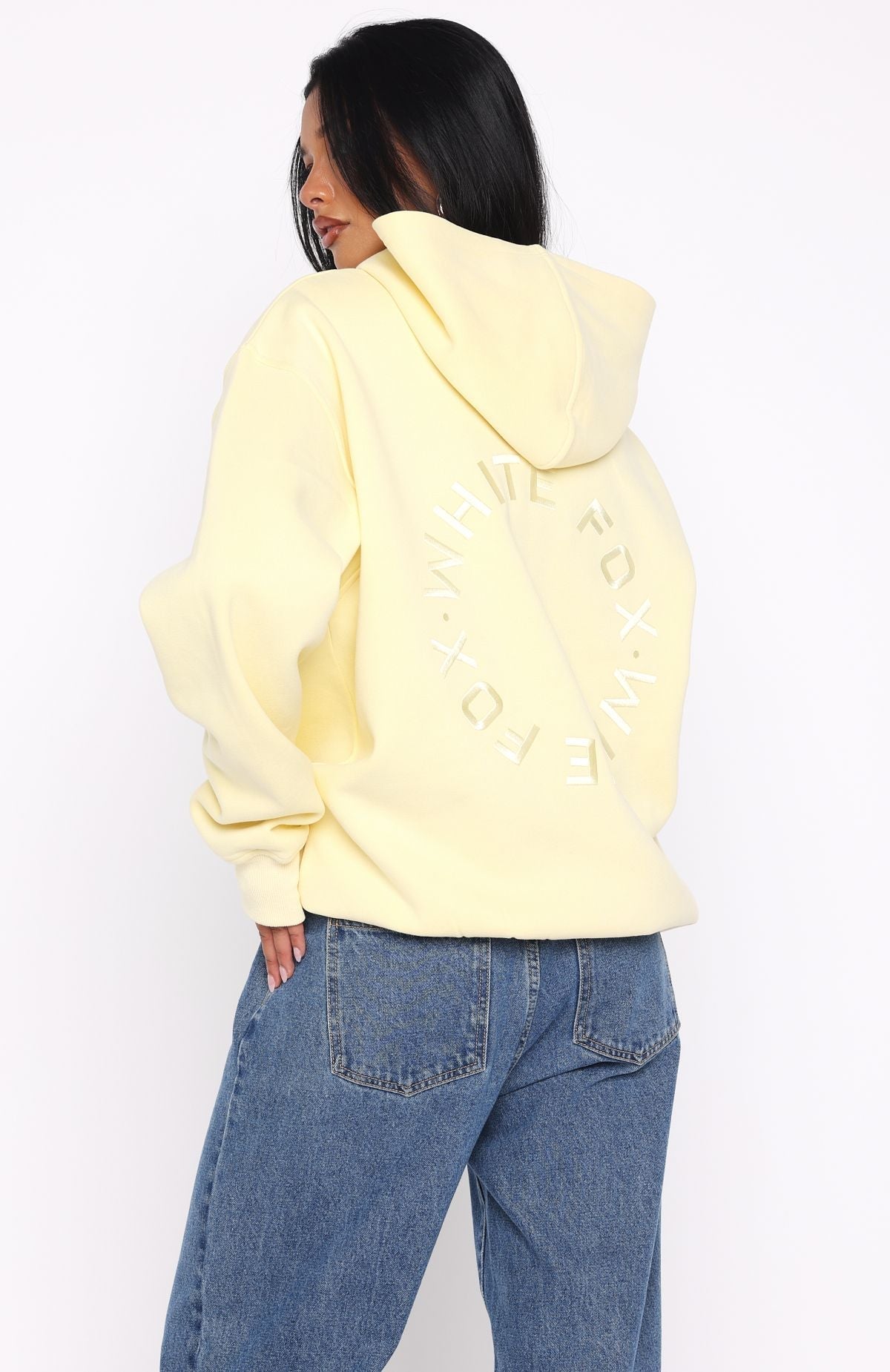 White Fox Stay Lifted Oversized Hoodie Lemon
