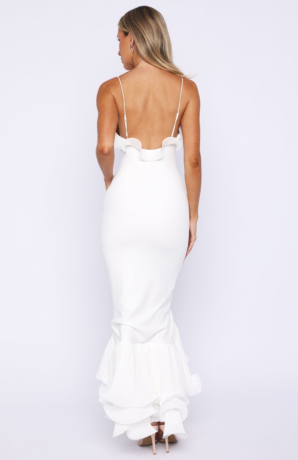 White Fox Dancing Petals Maxi Dress Off White
