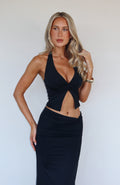 White Fox Made You Look Halter Top Black
