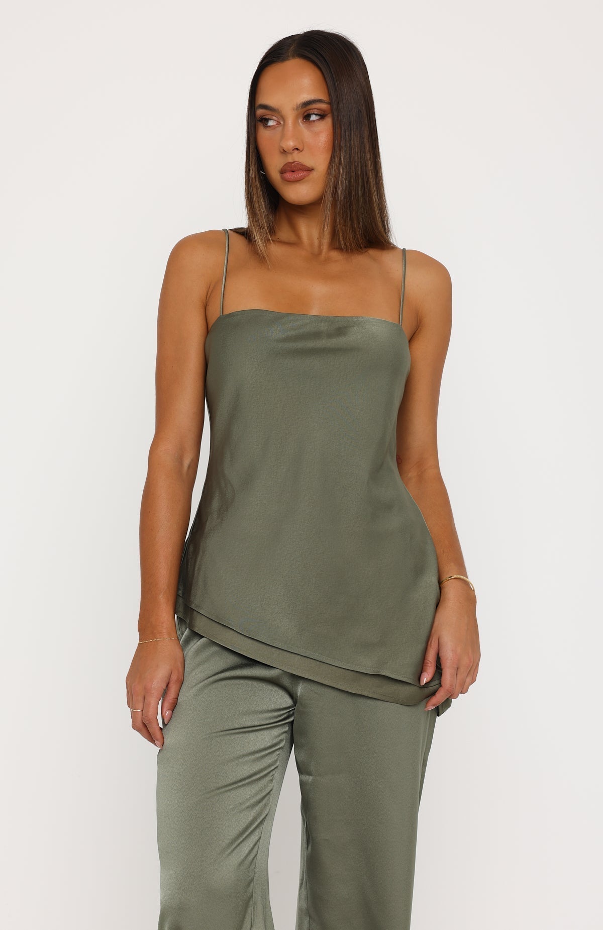 White Fox Sweet Sway Top Olive