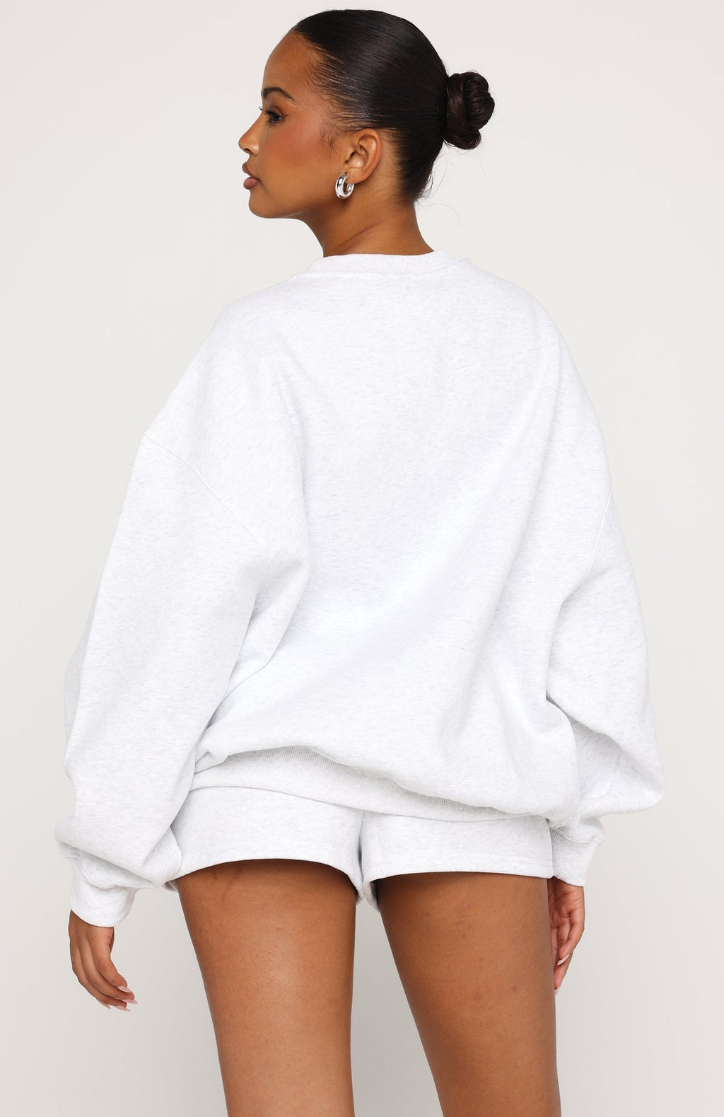 White Fox Test Drive Oversized Sweater Grey Marle