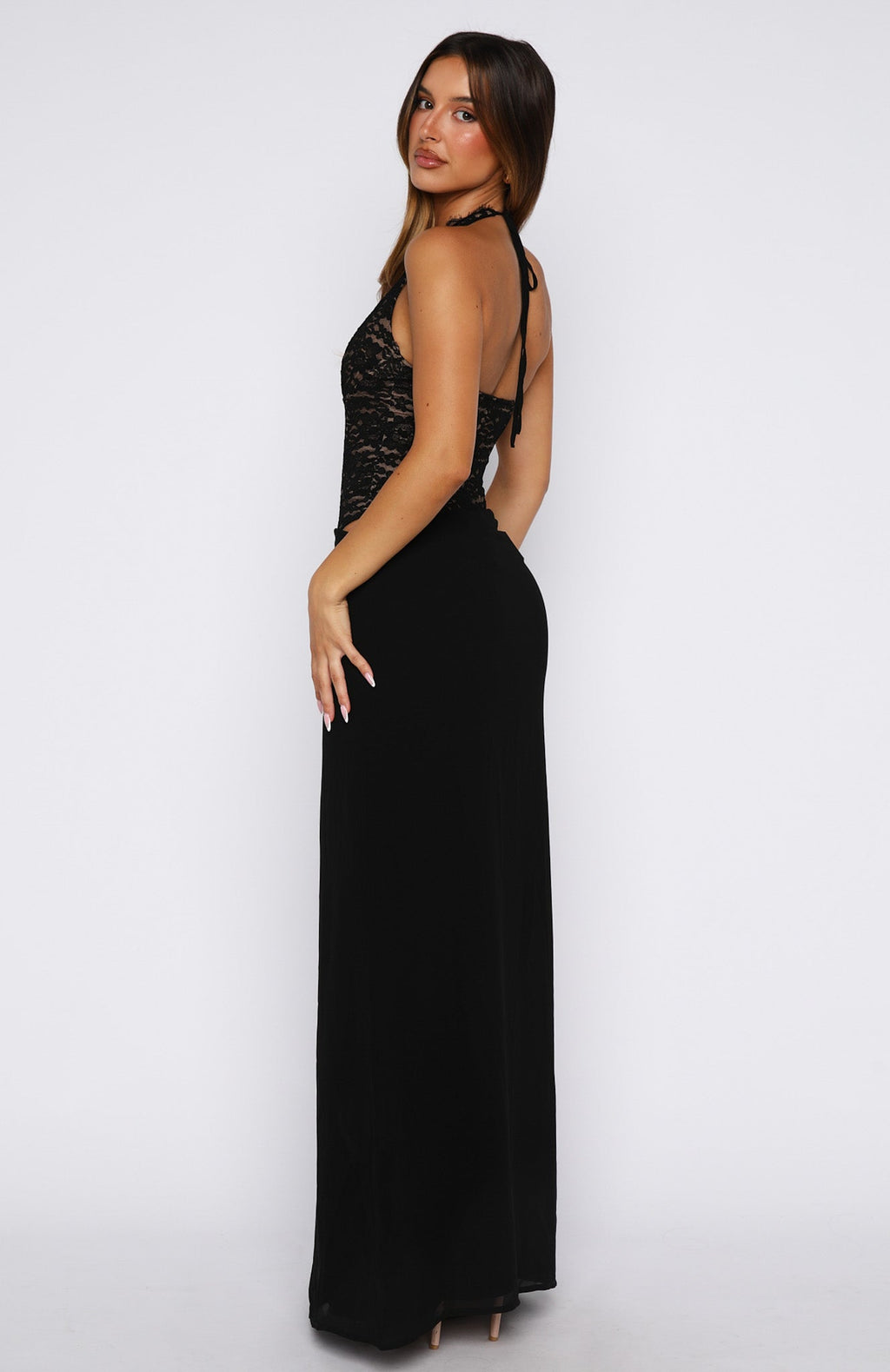 White Fox Purely Yours Maxi Dress Black