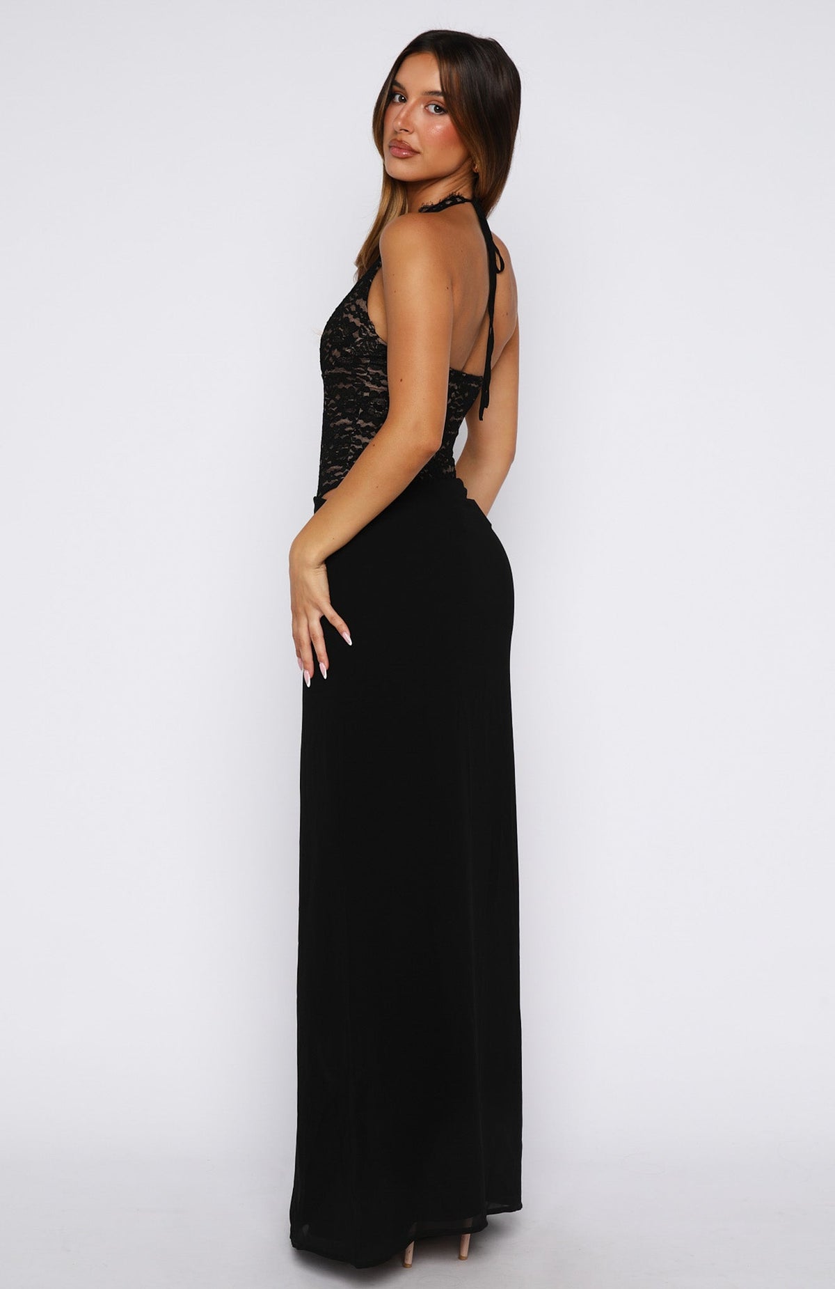 White Fox Purely Yours Maxi Dress Black