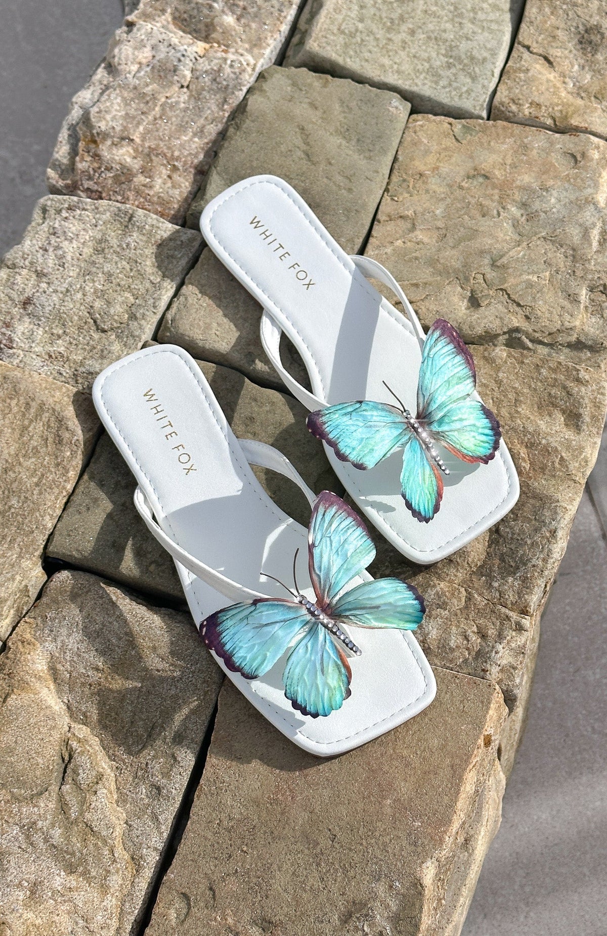 White Fox Noelle Sandals White/Aqua