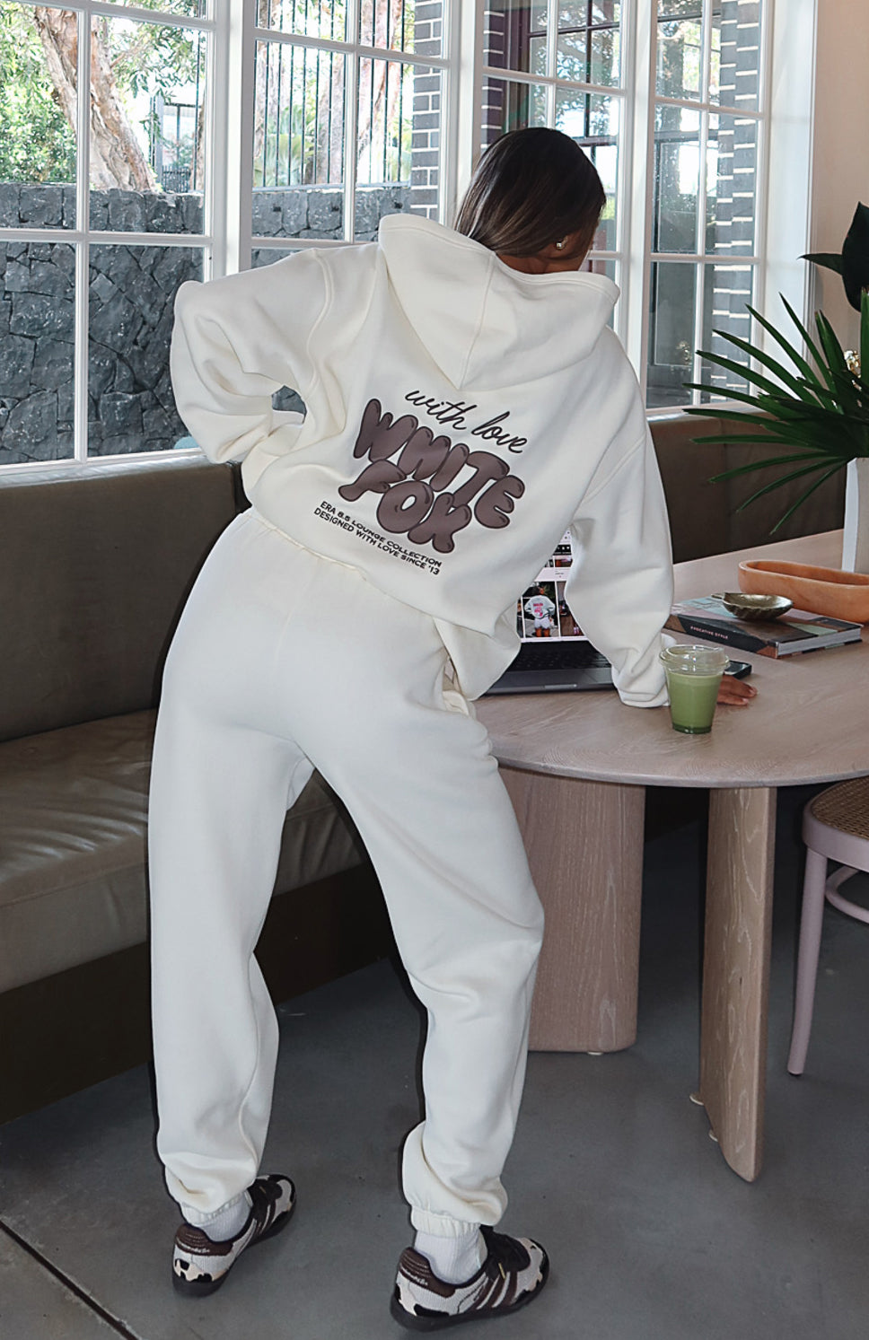 White Fox With Love Always Sweatpants Cream