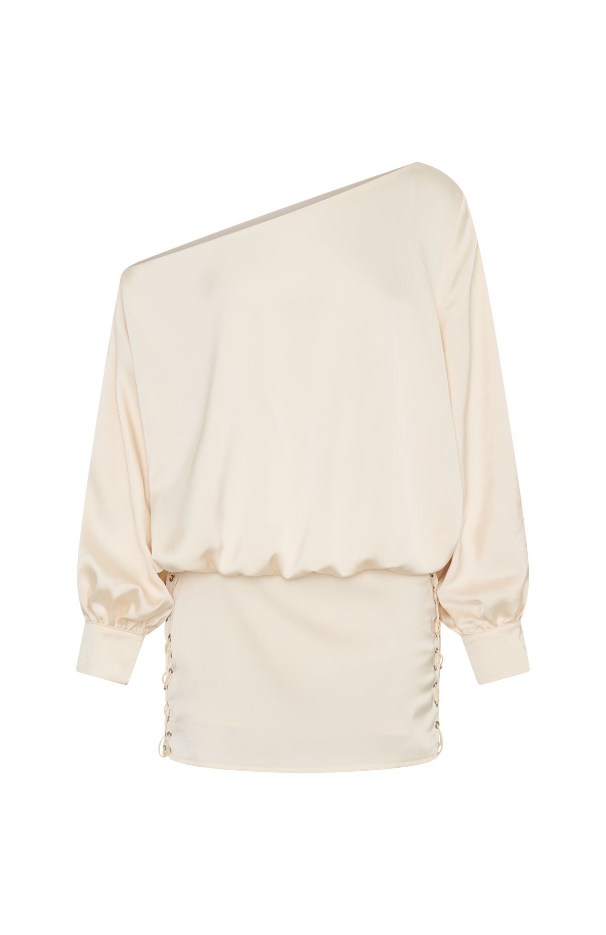 White Fox Love Letter Long Sleeve Mini Dress Off White