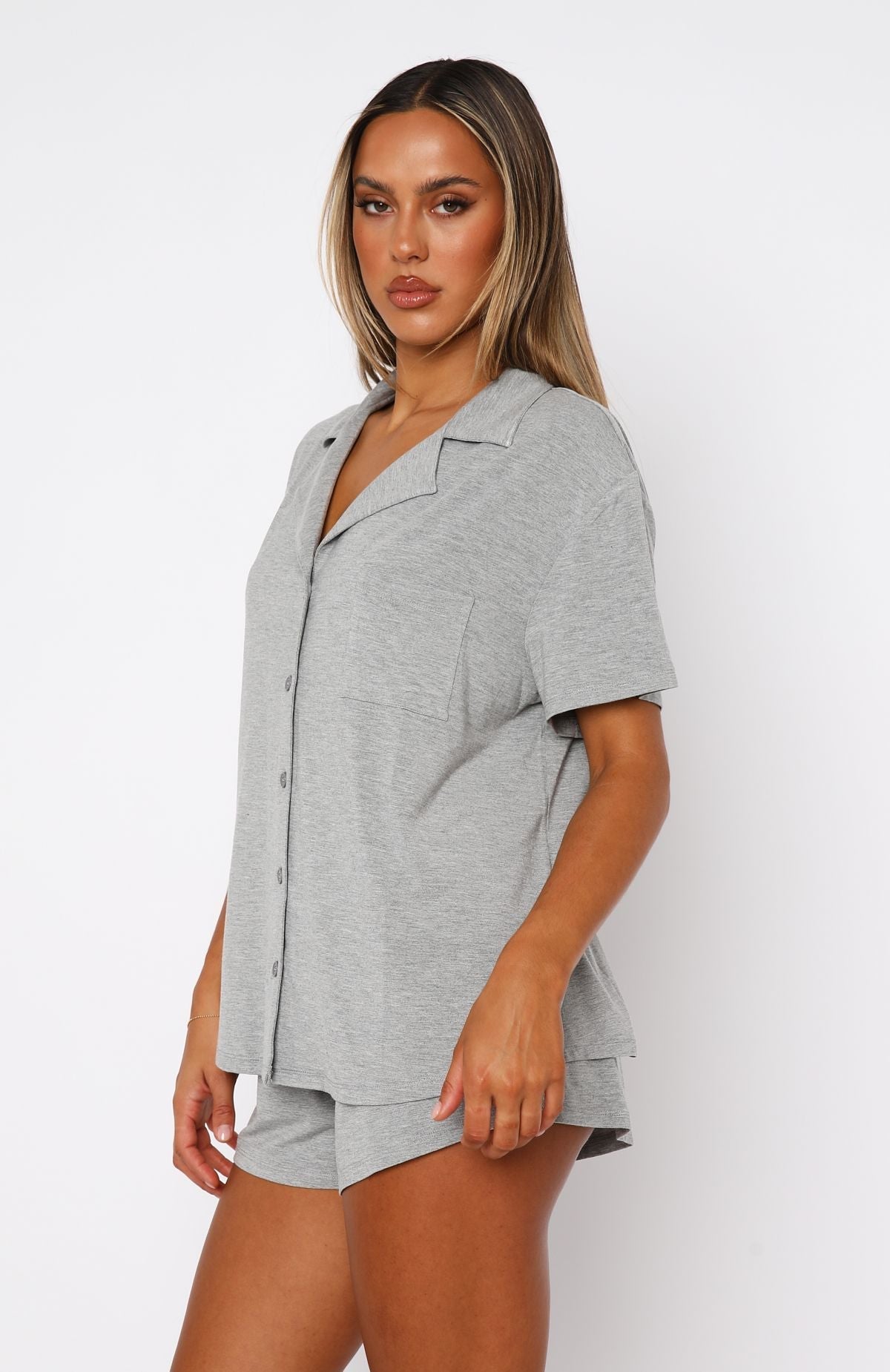 White Fox Dreamscape Pyjama Set Grey Marle