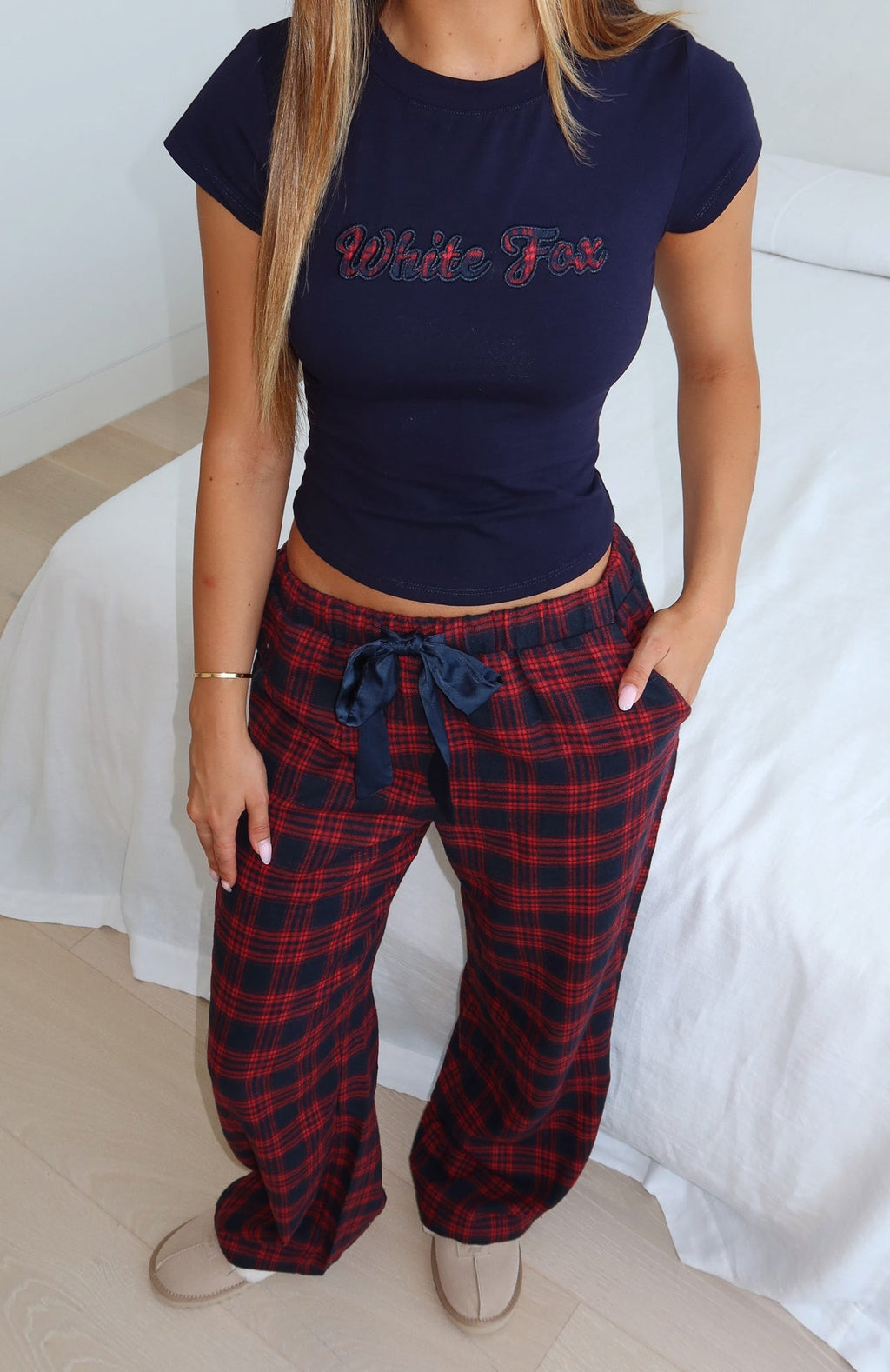 White Fox That Time Of Year Pyjama Pants Red/Navy