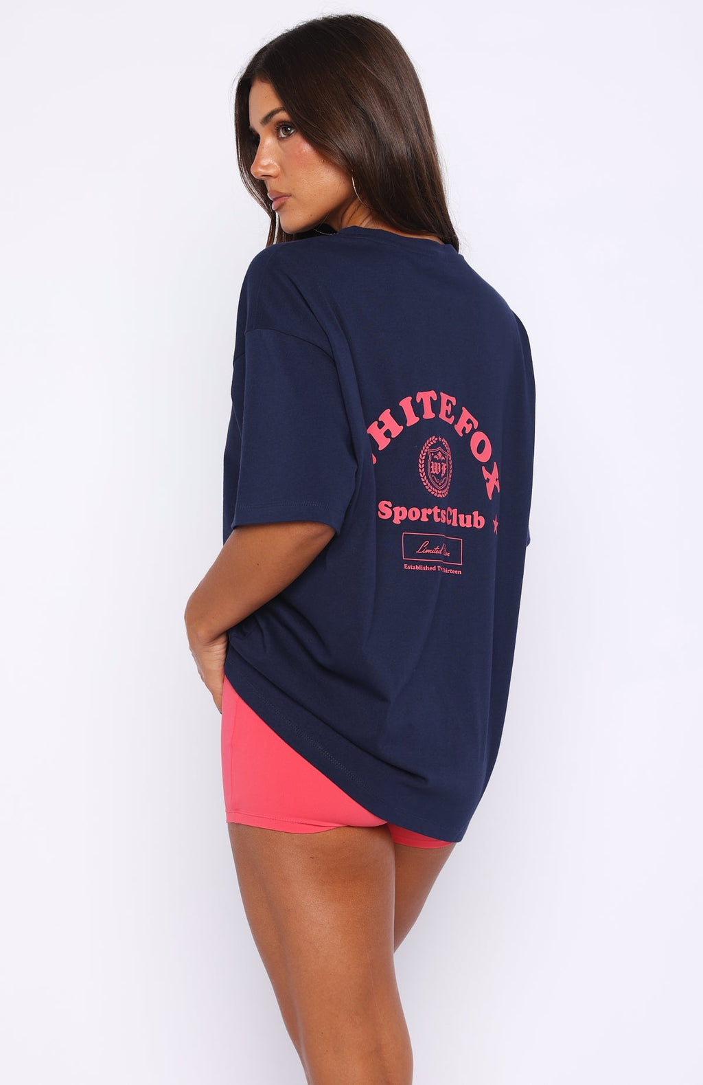 White Fox Outfit Of The Day Oversized Tee Navy