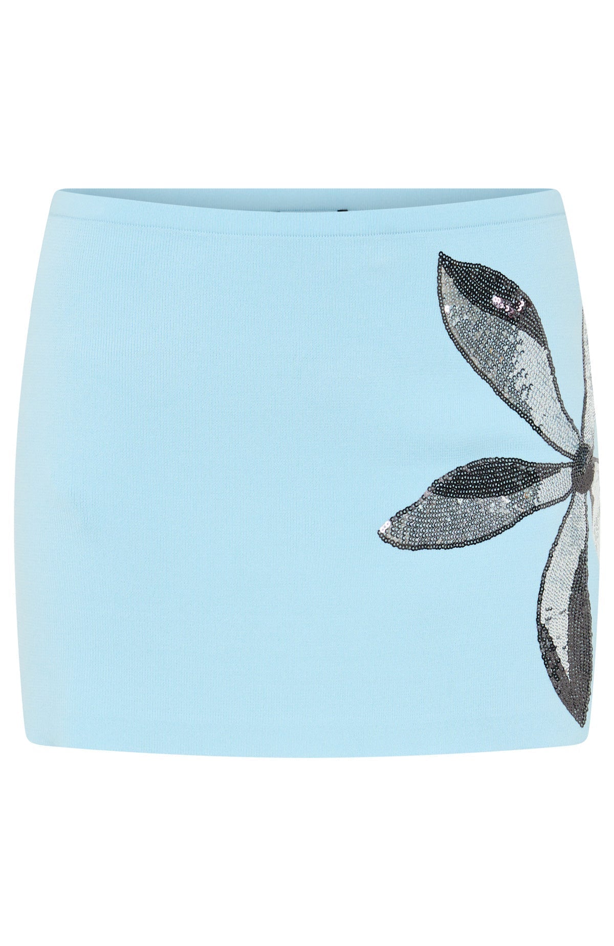 White Fox Bloom And Tease Knit Mini Skirt Ice Blue