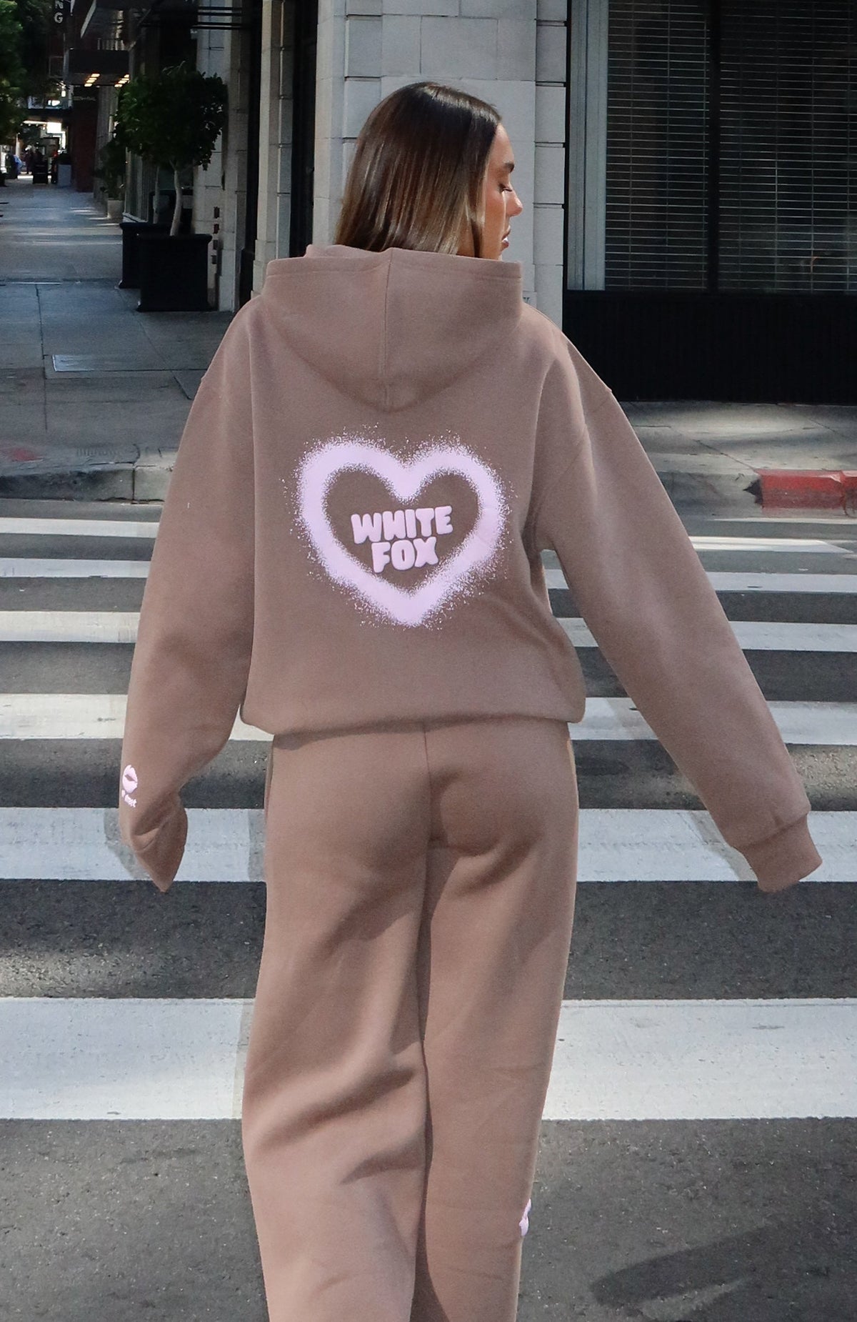 White Fox 11th Street City Girl At Heart Oversized Hoodie Cinnamon Bun