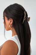 White Fox Atlas Hair Clip Set Black Polka Dot/Leopard