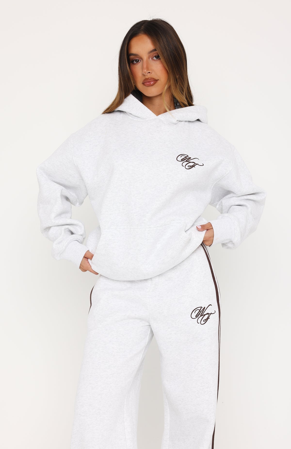 White Fox Studio 17 Raven Oversized Hoodie Grey Marle