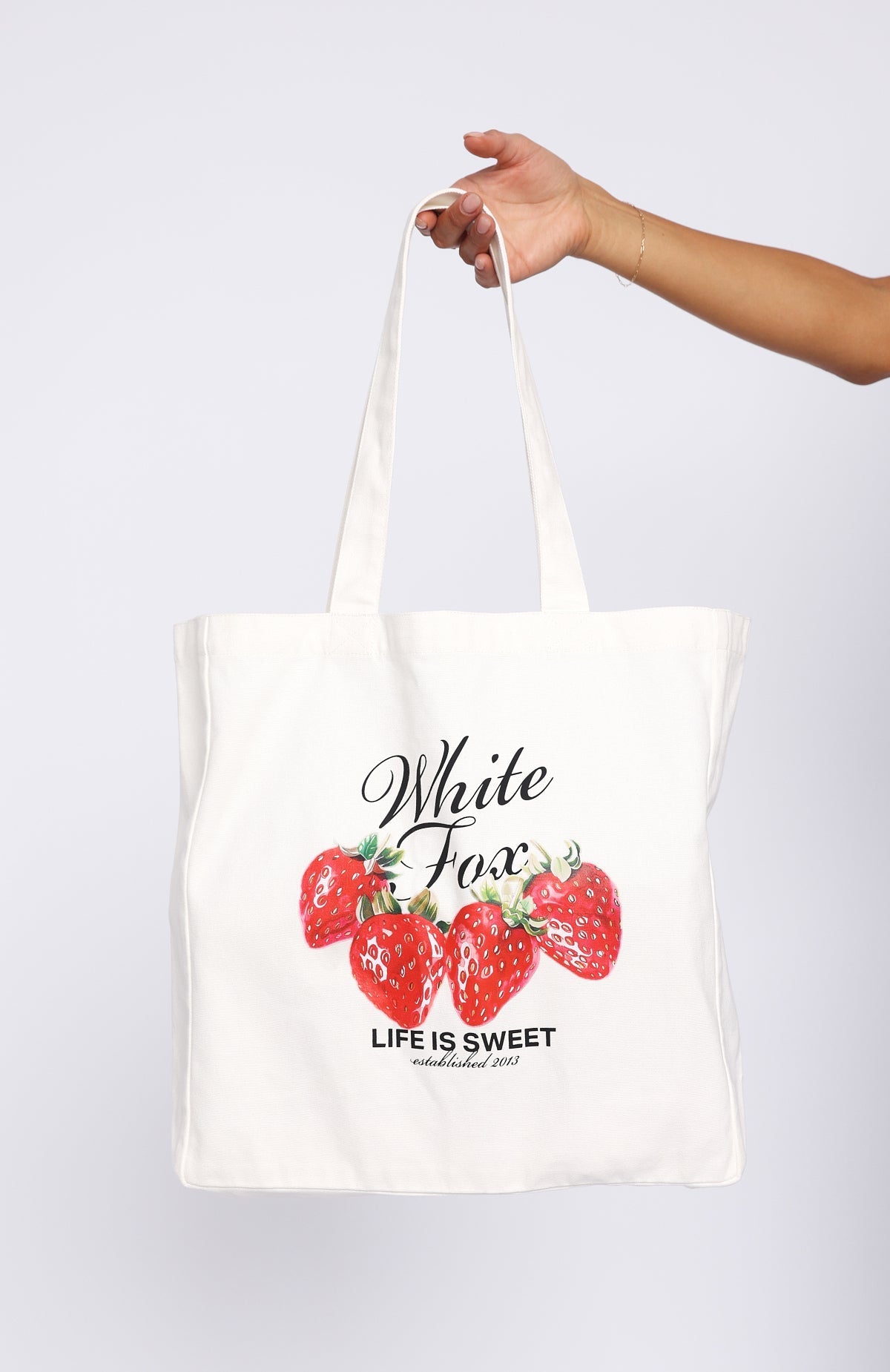 White Fox Life Is Sweet Tote Bag Off White