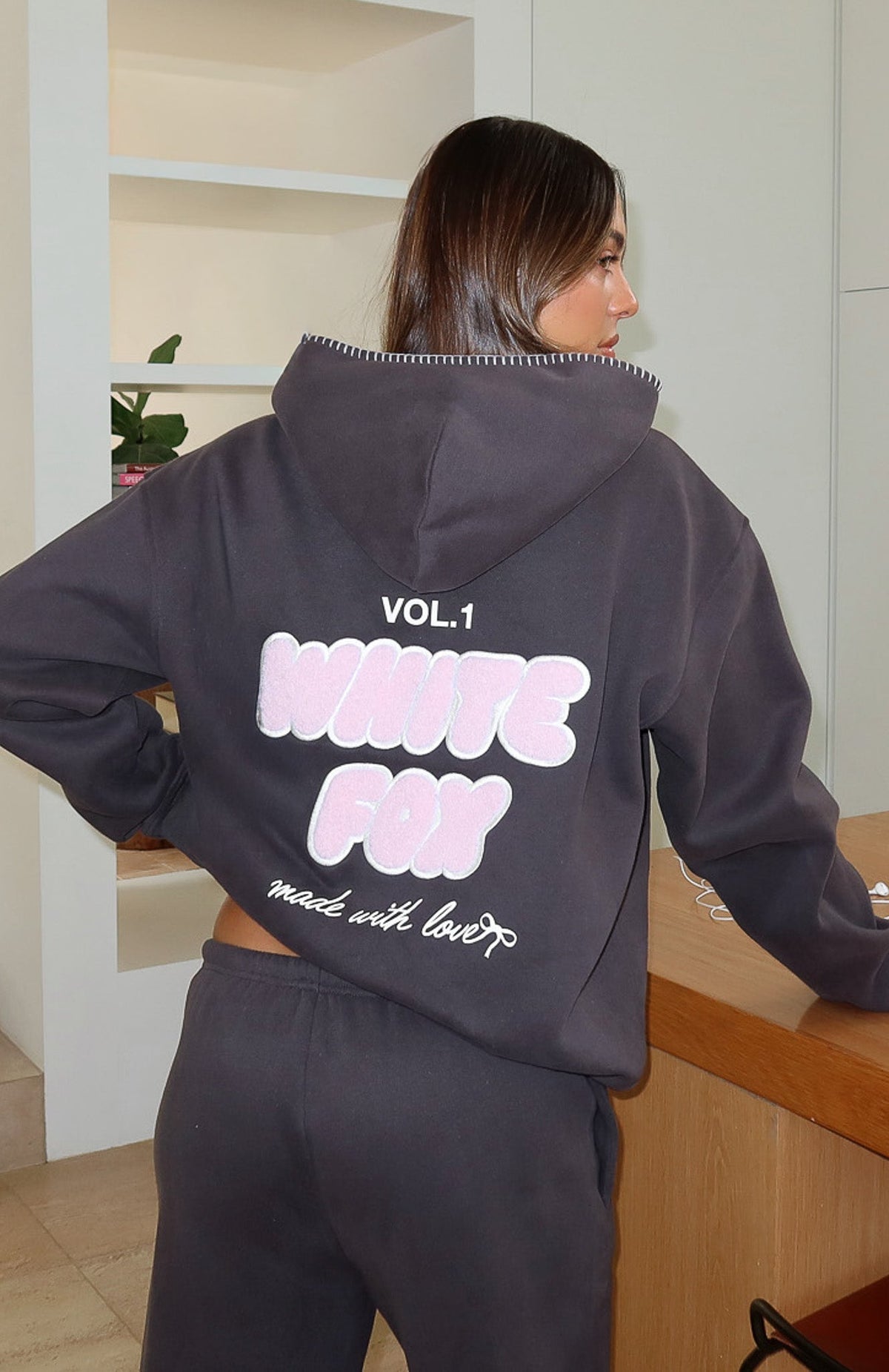 White Fox Vol. 1 Oversized Hoodie Charcoal