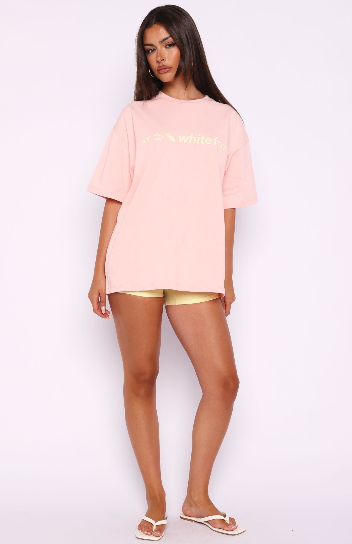White Fox Tropic Rush Oversized Tee Pink