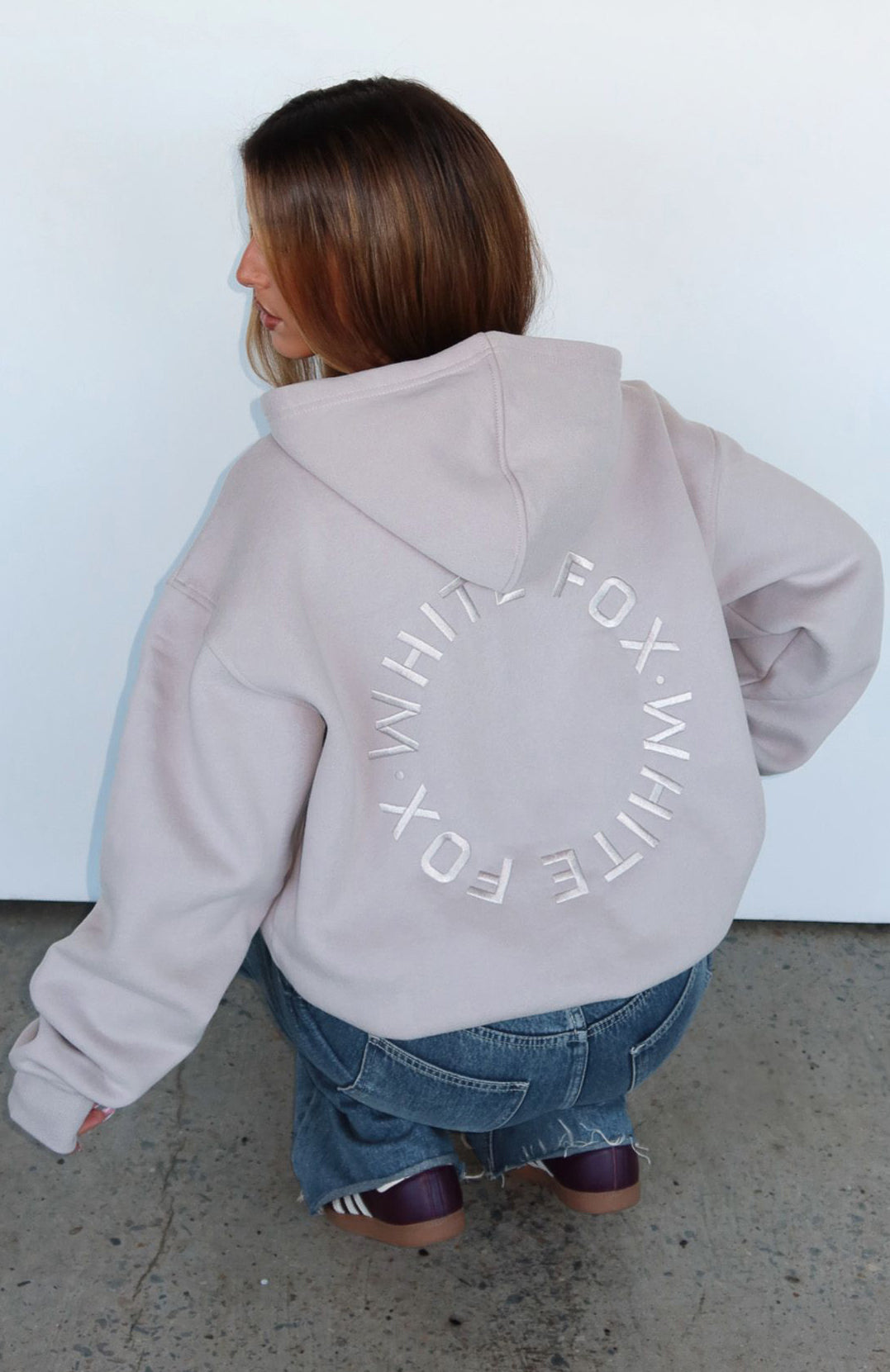 White Fox Stay Lifted Oversized Hoodie Moon
