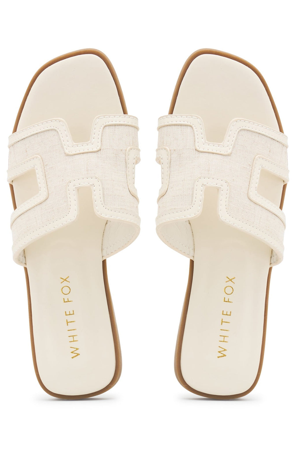 White Fox Sophia Canvas Sandals Cream/Natural
