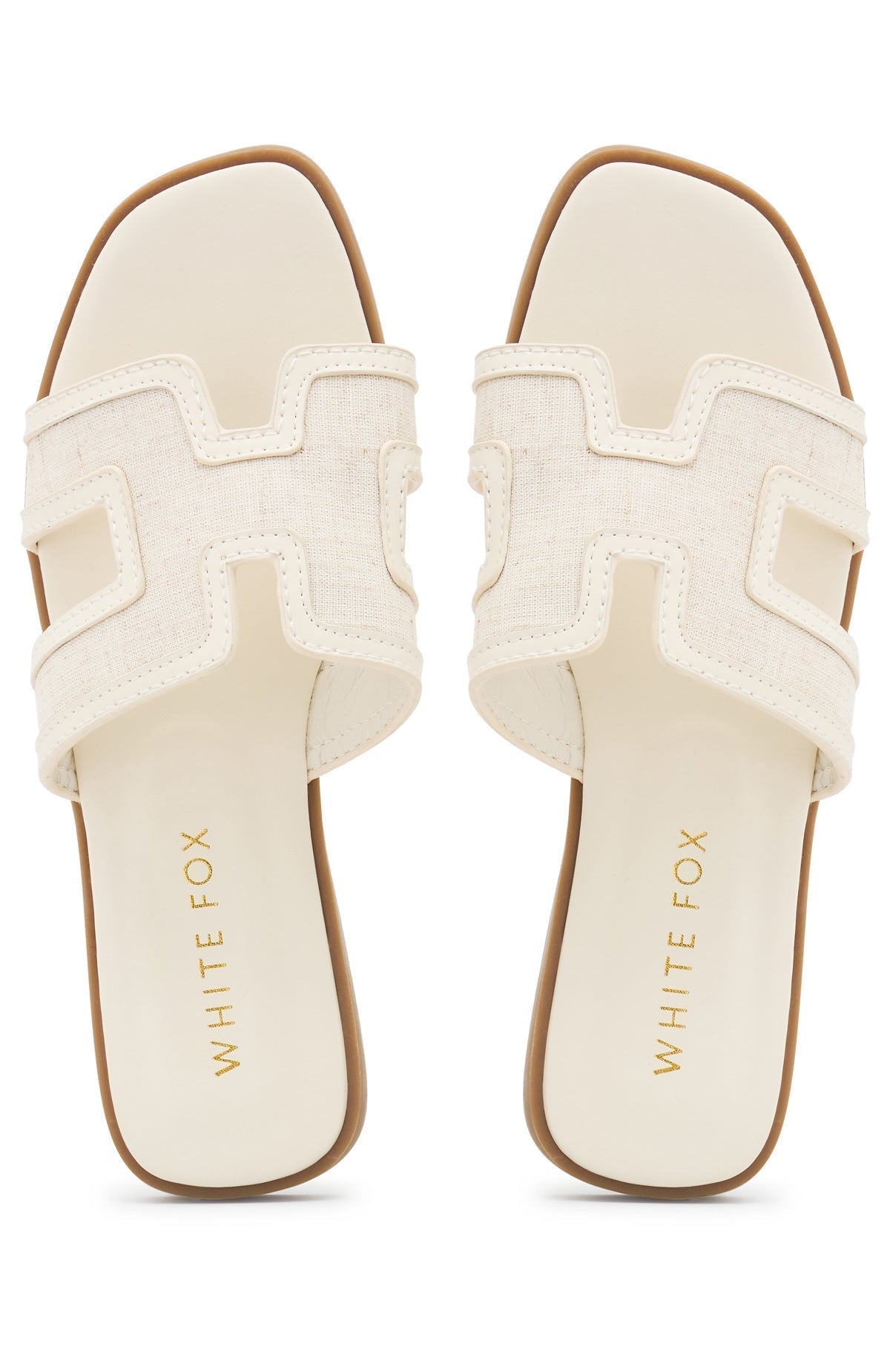 White Fox Sophia Canvas Sandals Cream/Natural