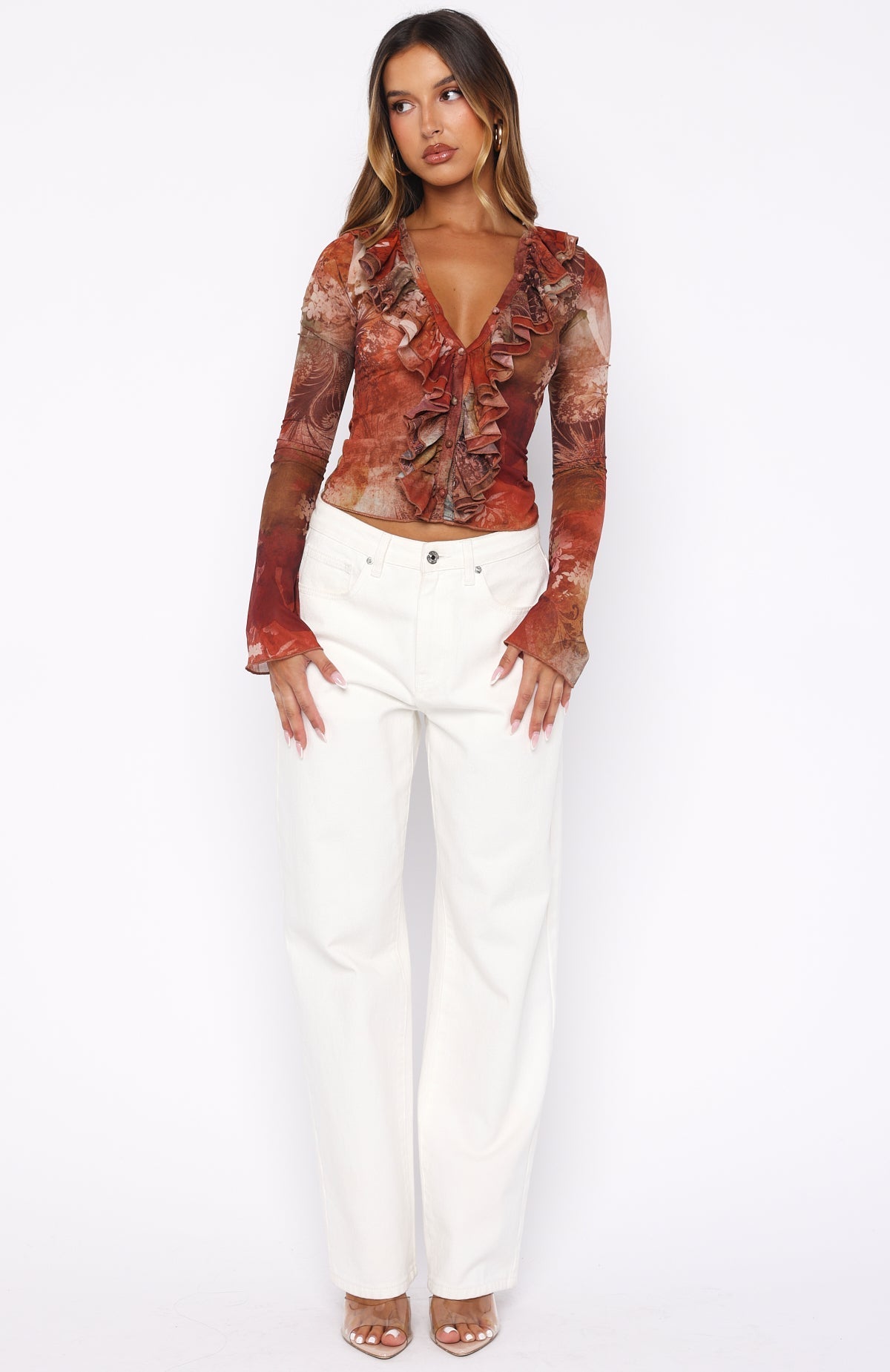 White Fox Just Me Long Sleeve Top Ember Garden