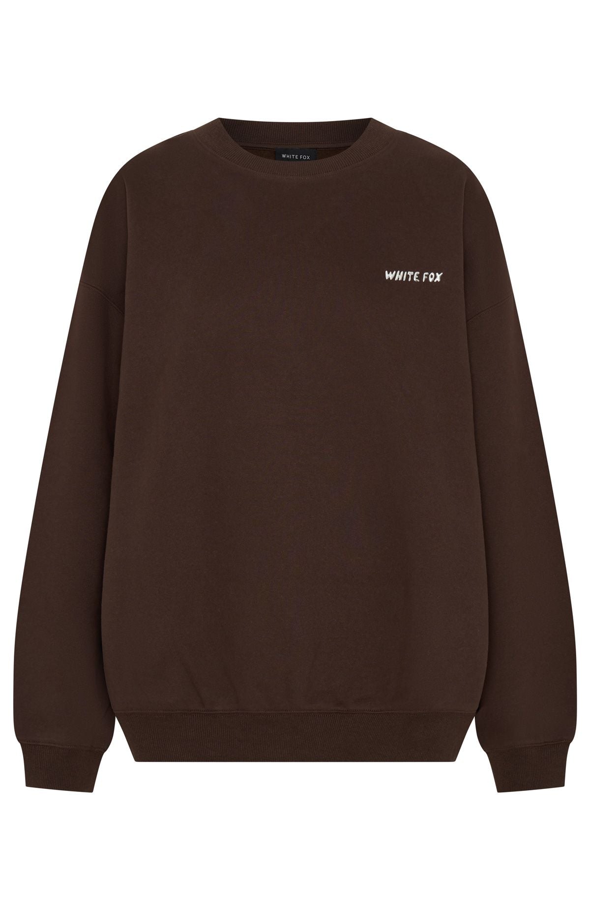 White Fox Test Drive Oversized Sweater Chocolate