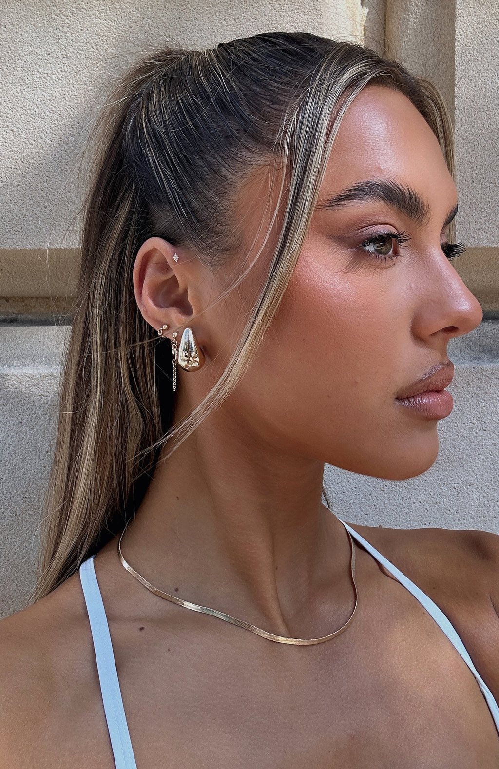 White Fox Arabella Earrings Gold