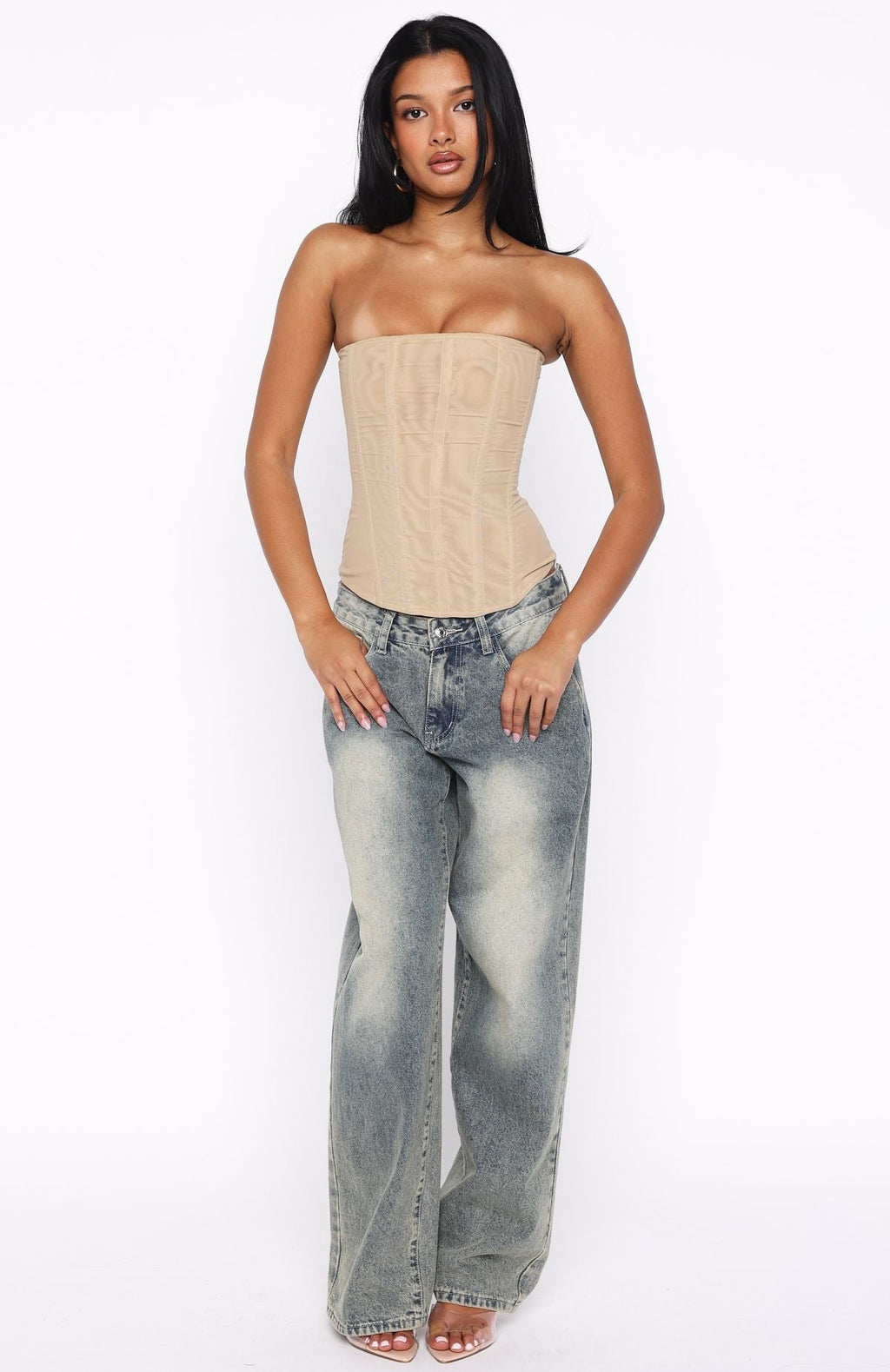White Fox Tell Me A Secret Strapless Bustier Nude