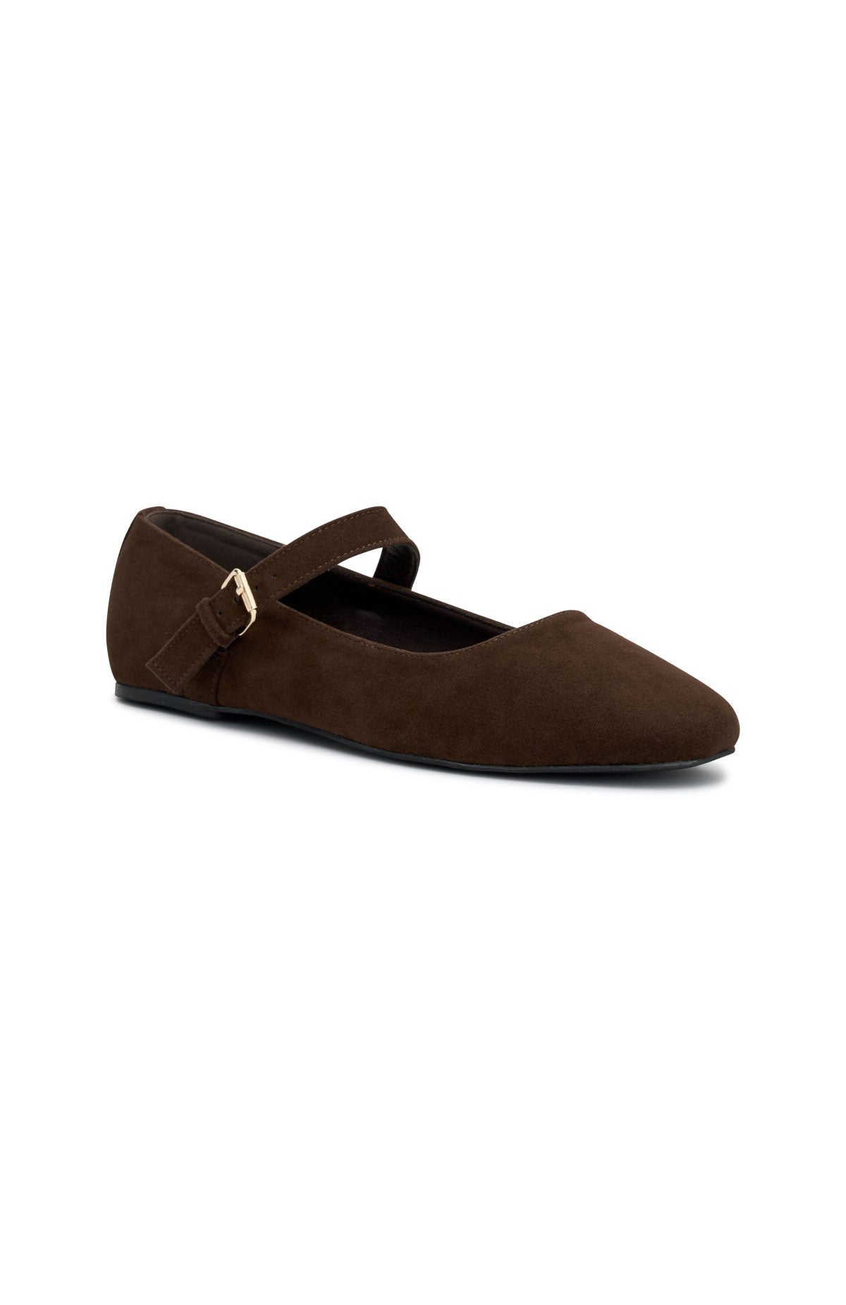 White Fox Tayla Ballet Flats Chocolate Faux Suede