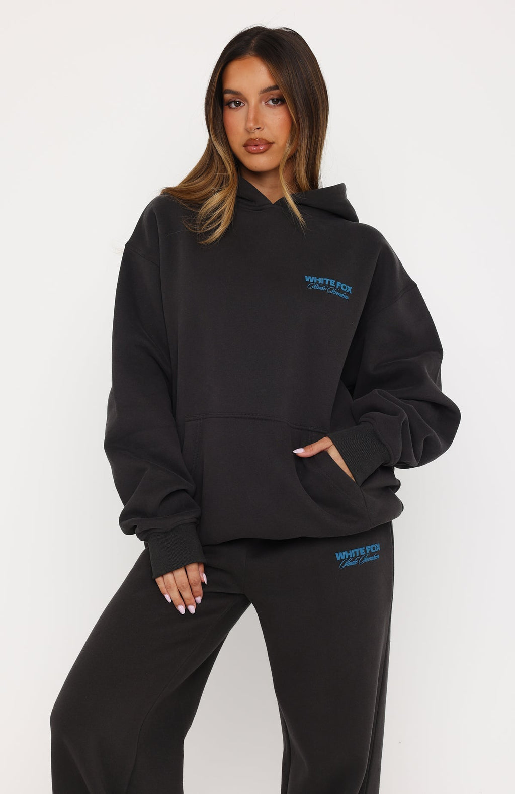White Fox Studio 17 Tallulah Oversized Hoodie Charcoal
