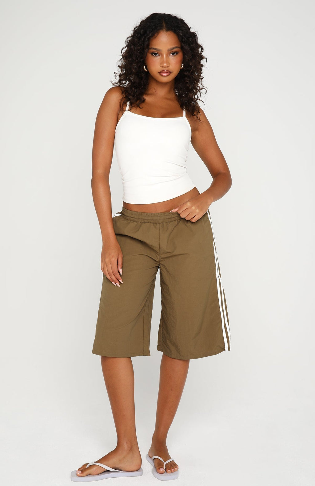 White Fox Still Yours Relaxed Shorts Military Green