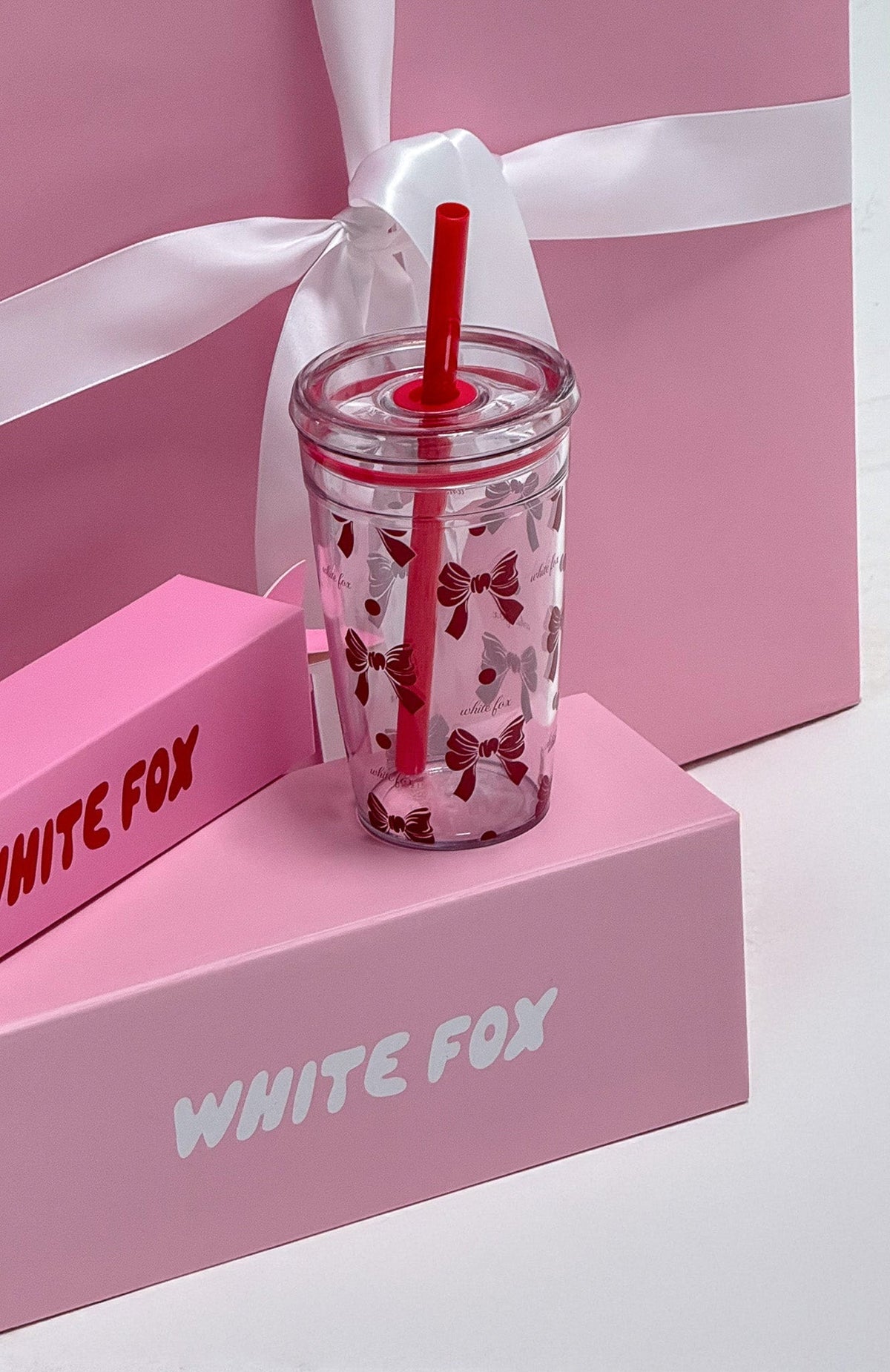White Fox Calista Tumbler 450ml Bow Bliss