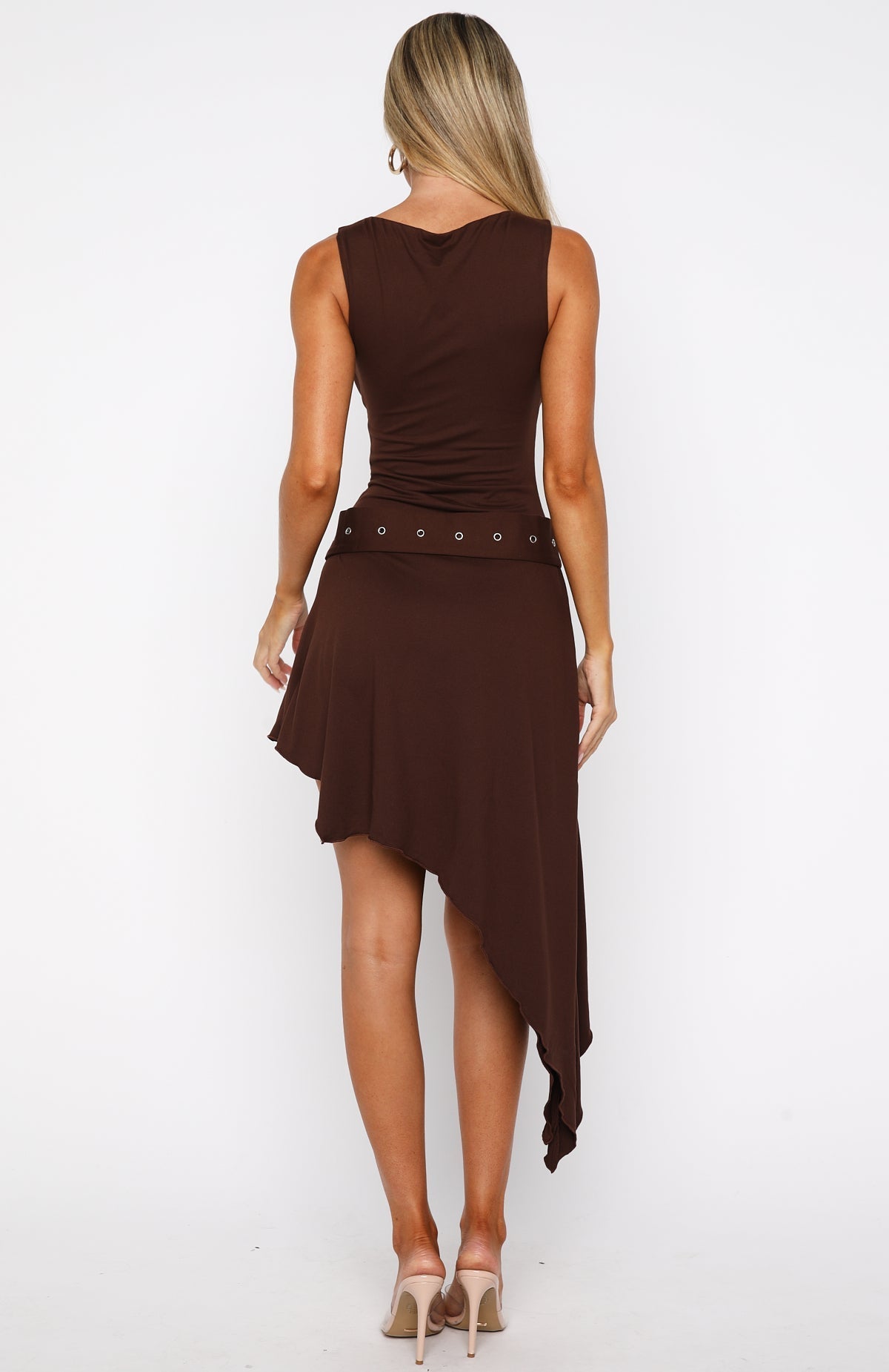 White Fox Worth My Time Midi Dress Chocolate