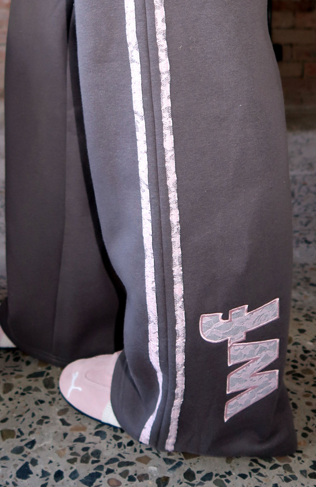 White Fox Gave You Everything Wide Leg Sweatpants Volcanic