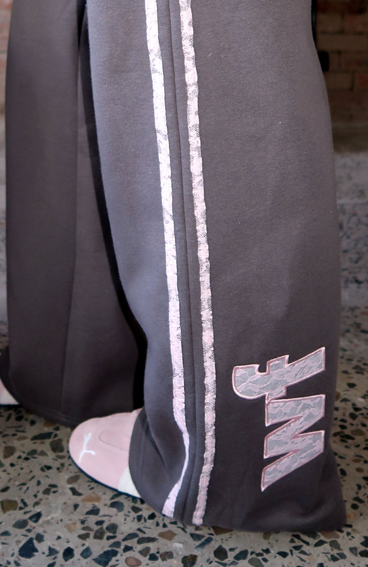 White Fox Gave You Everything Wide Leg Sweatpants Volcanic