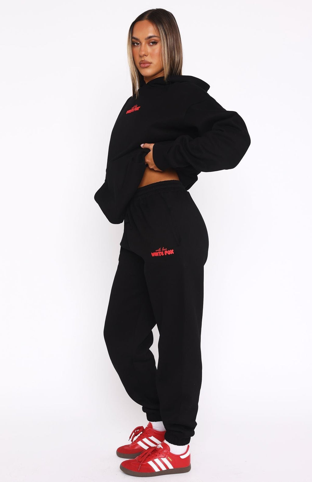 White Fox With Love In The Moment Sweatpants Black