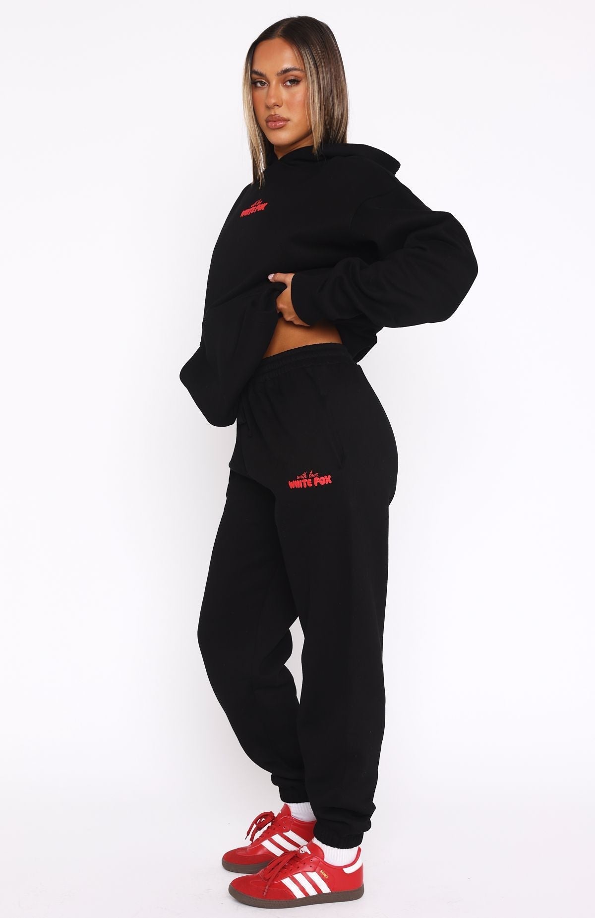 White Fox With Love In The Moment Sweatpants Black