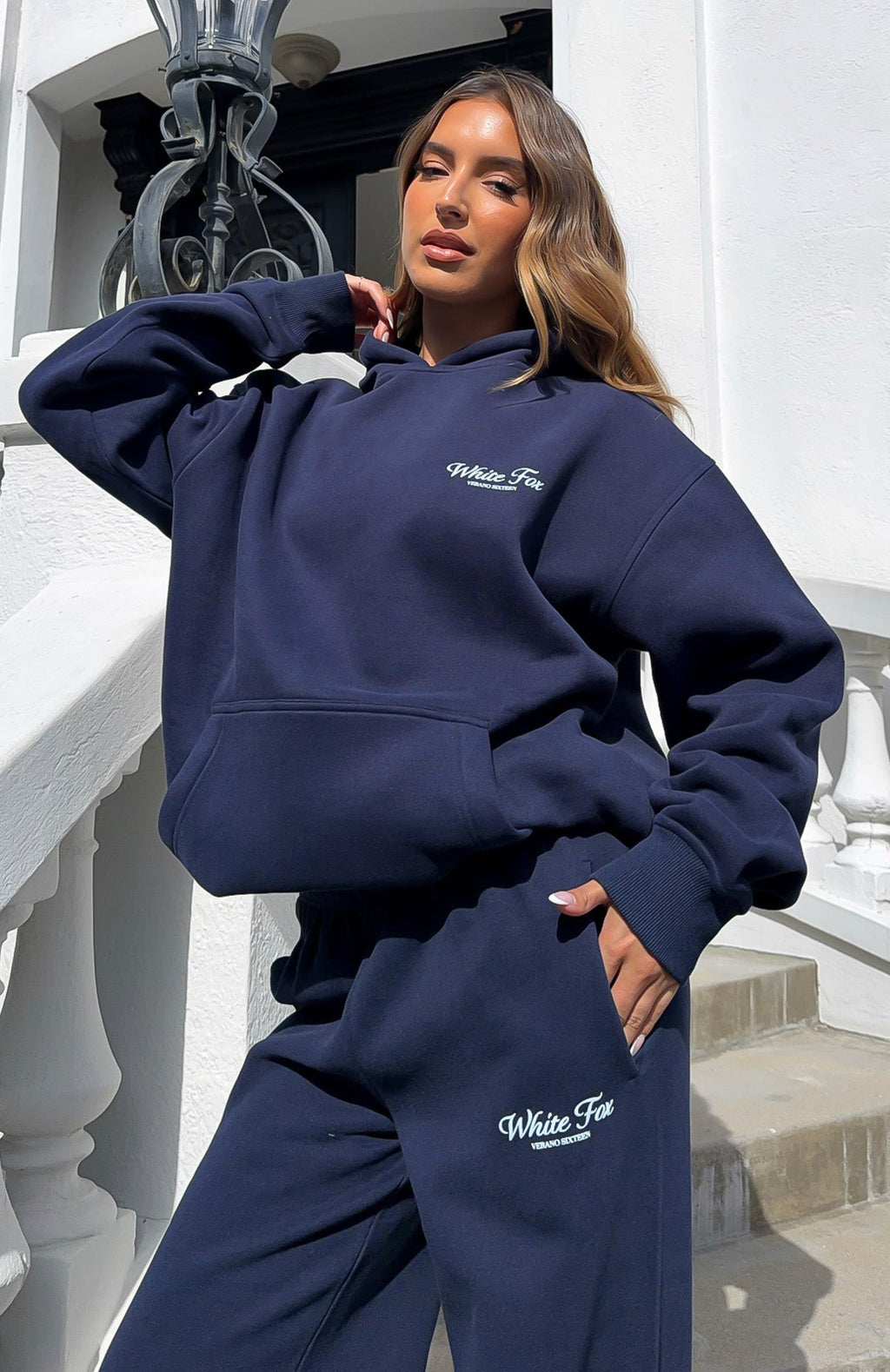 White Fox Verano Sixteen Lilia Oversized Hoodie Navy