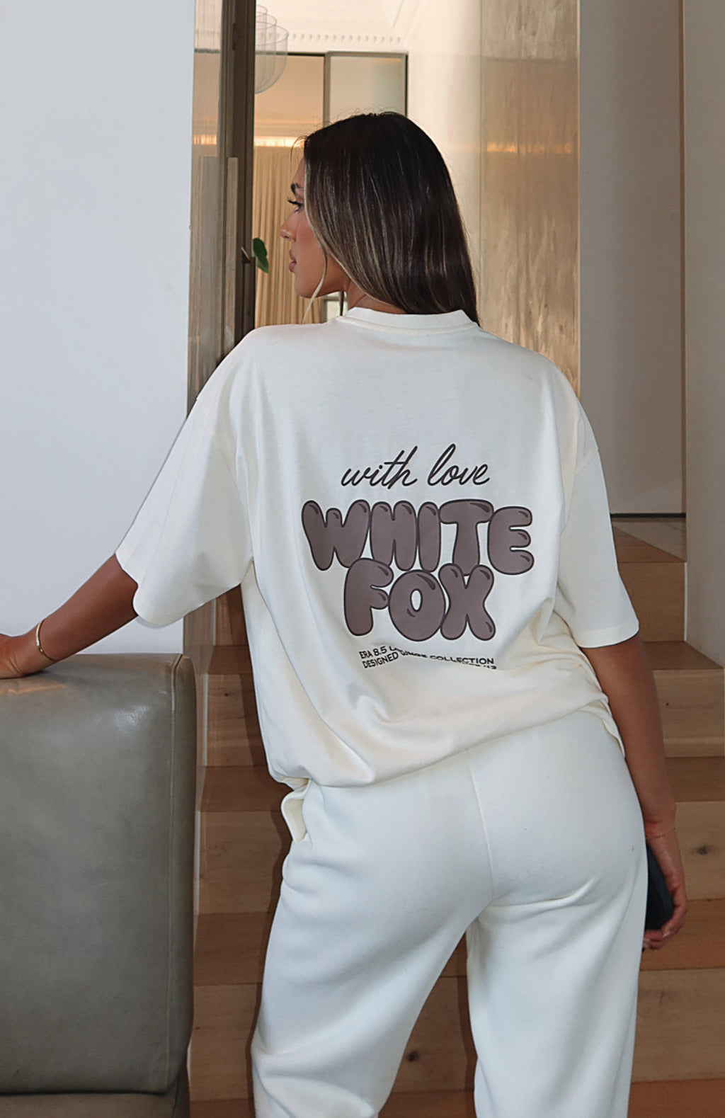 White Fox With Love Always Oversized Tee Cream