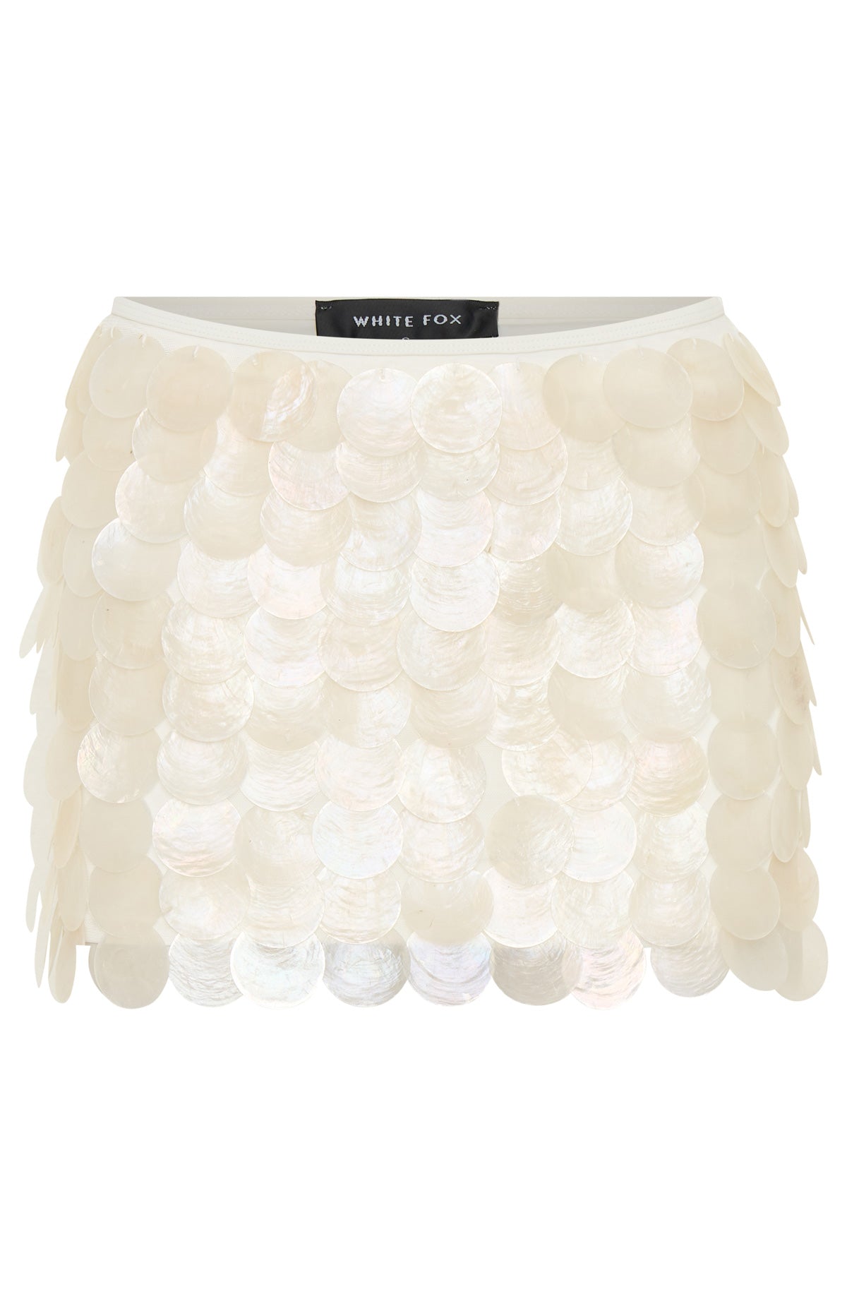 White Fox Forgiven Aura Shell Mini Skirt White
