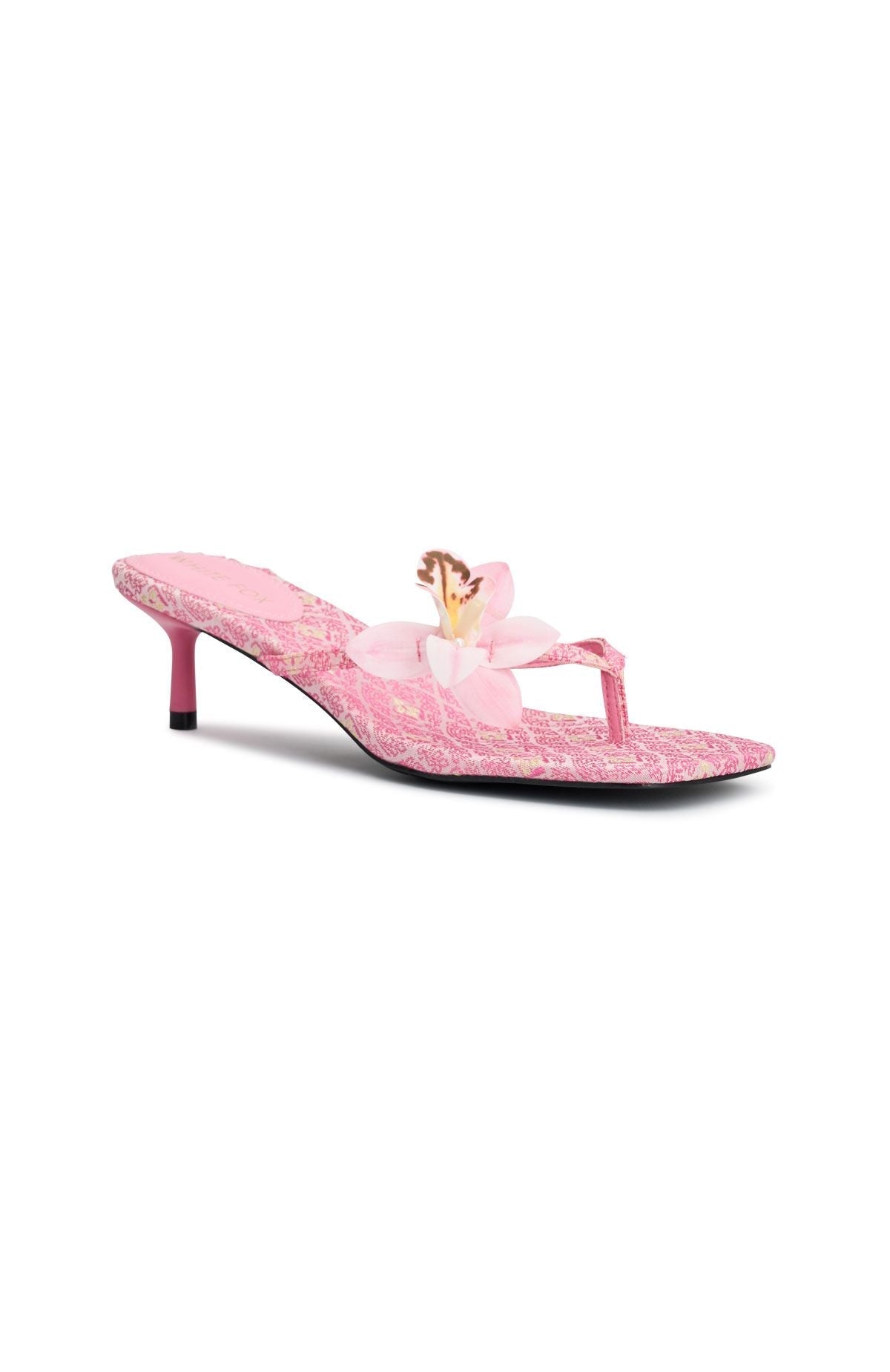 White Fox Rhea Orchid Thong Mules Pink