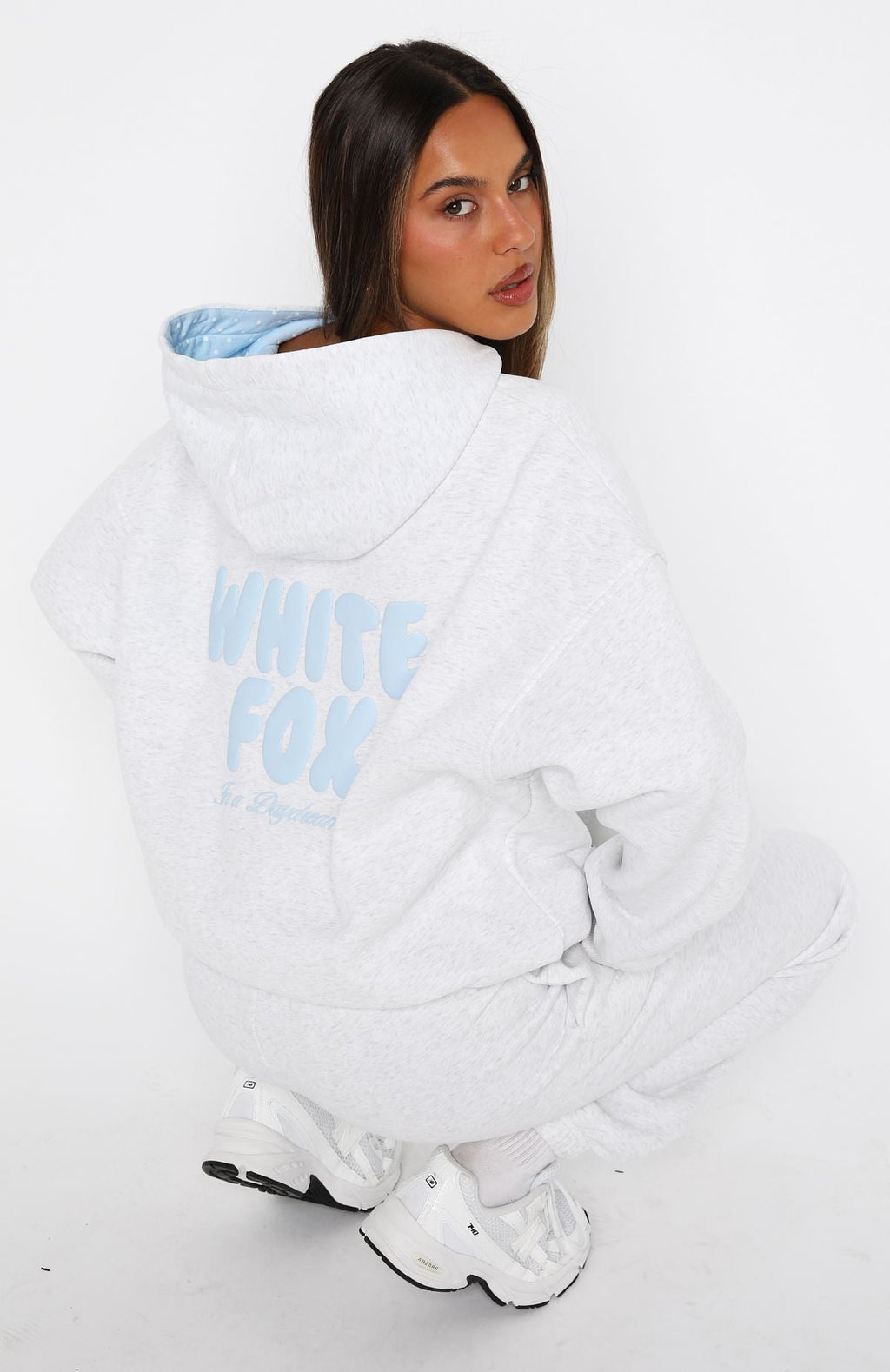 White Fox Daydreamers Nadia Oversized Hoodie Grey Marle