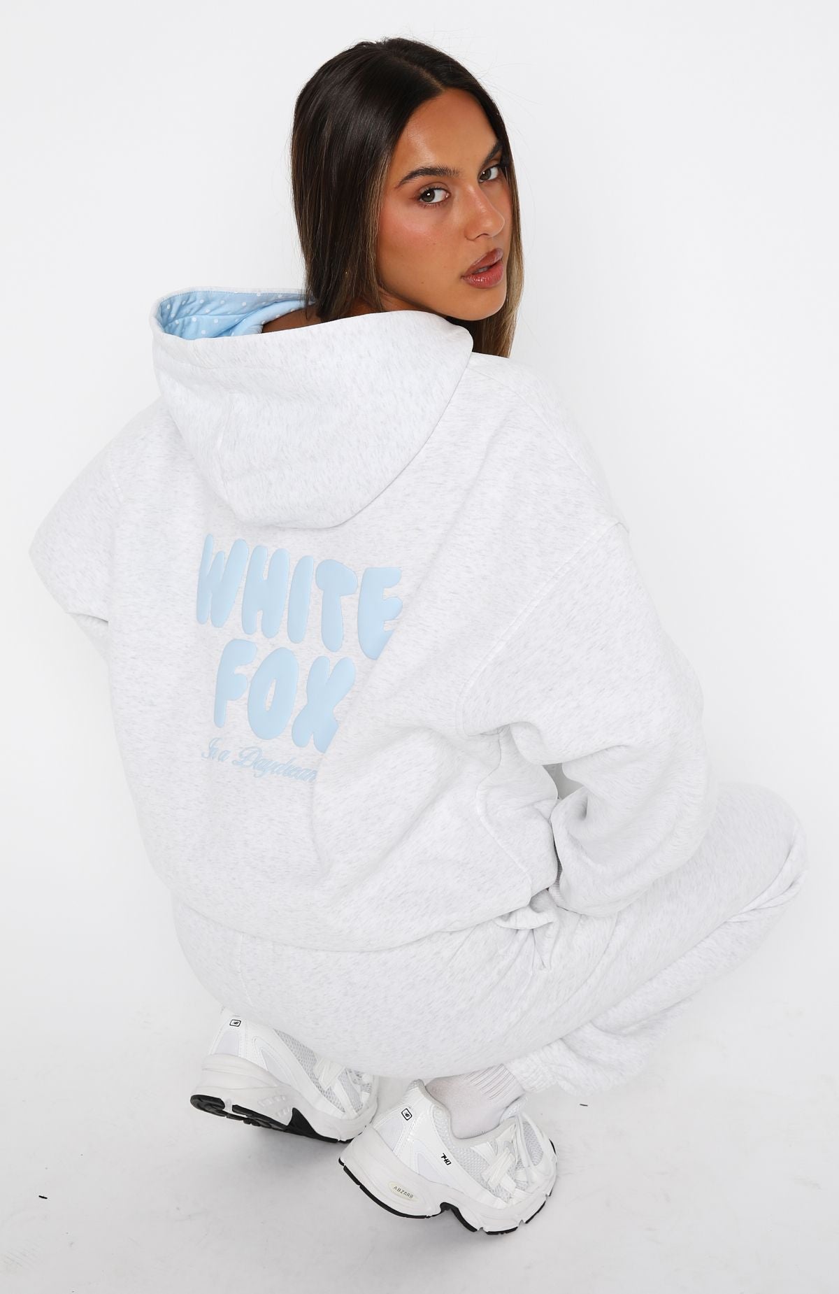 White Fox Daydreamers Nadia Oversized Hoodie Grey Marle