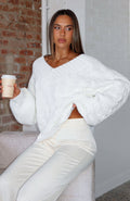 White Fox Showfern Knit Sweater Off White