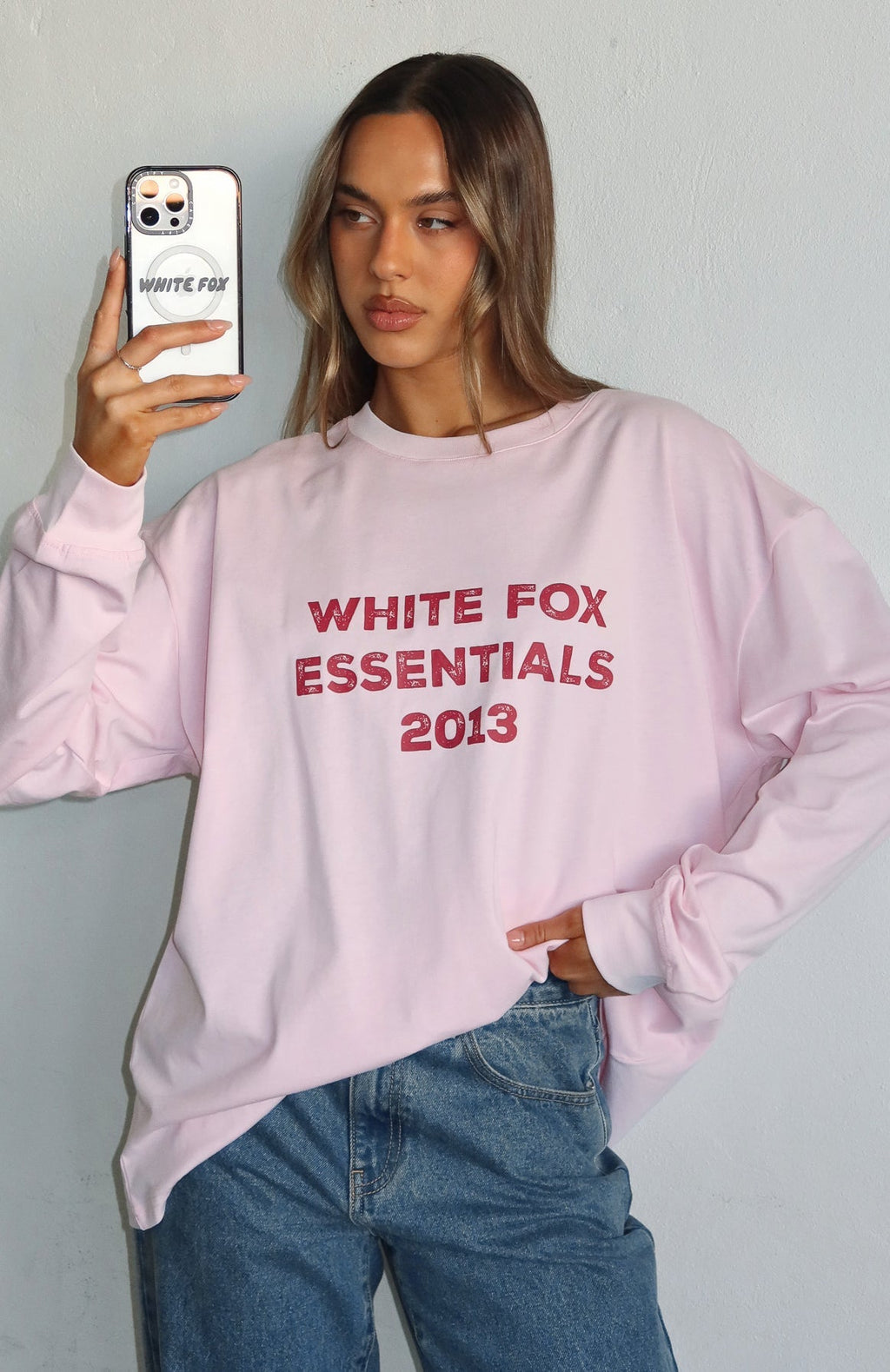 White Fox Feel The Vibe Long Sleeve Tee Posy
