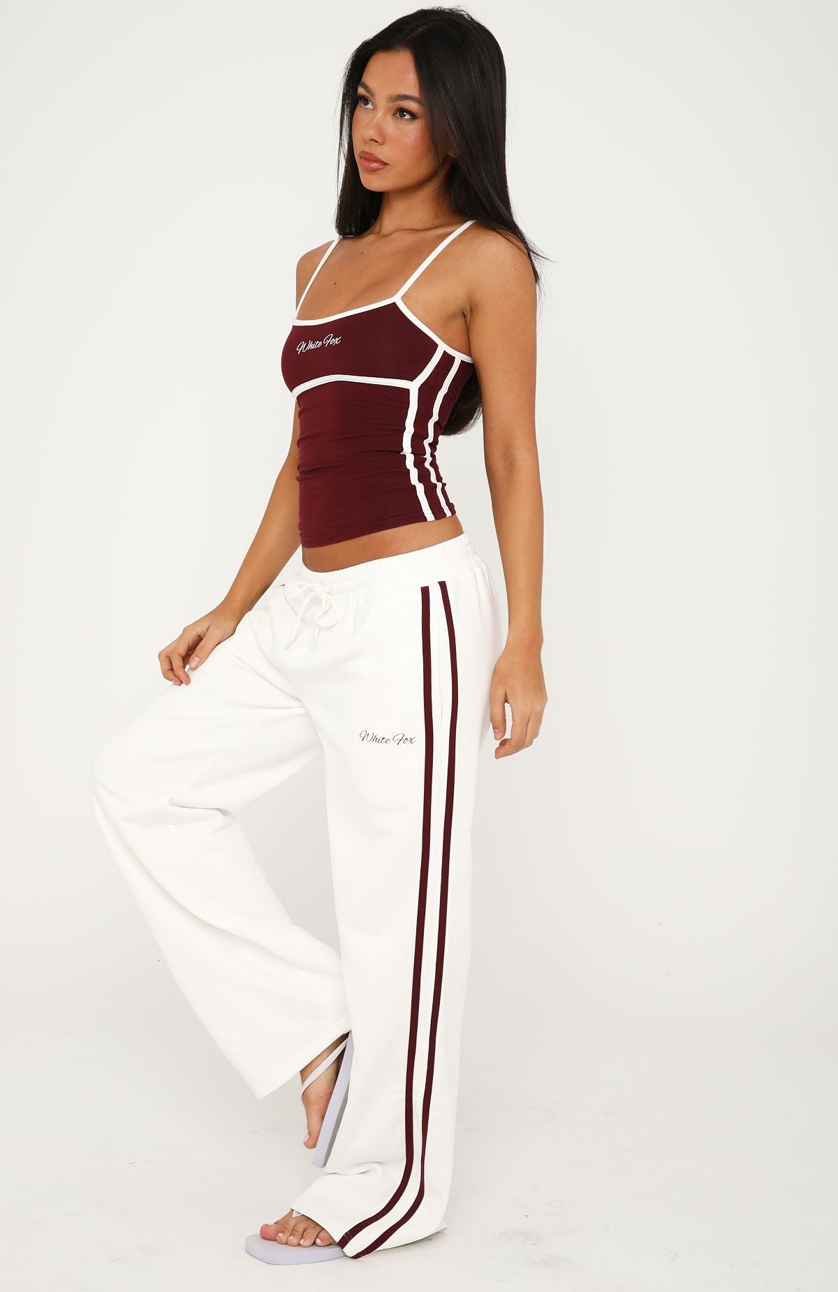 White Fox Breaking Your Heart Track Pants White
