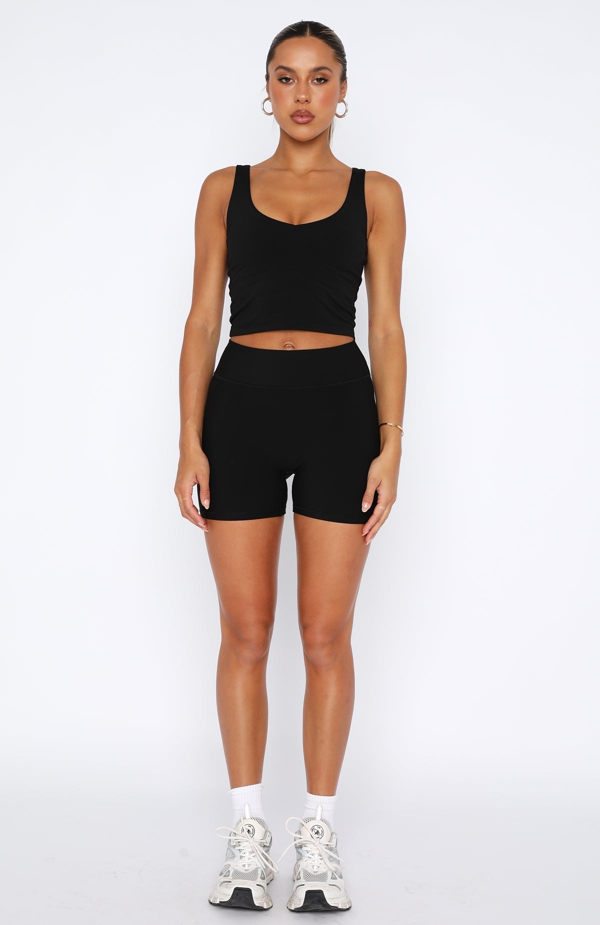 White Fox Endurance Scrunch High Waisted Shorts Black