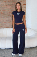 White Fox Break The Records Wide Leg Pants Navy