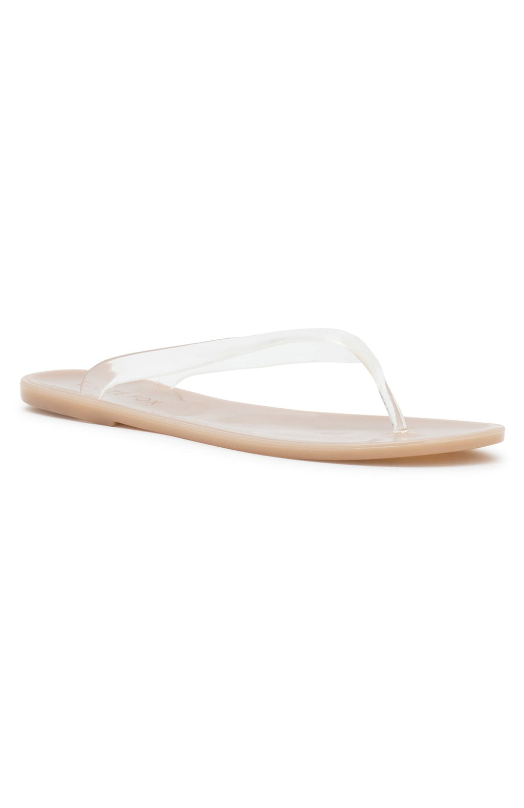 White Fox Dean Jelly Thong Sandals Light Taupe/Clear