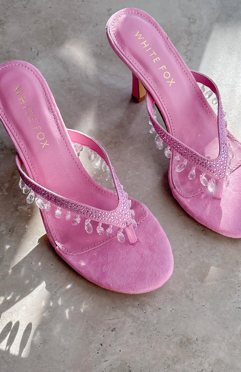 White Fox Jackie Mules Candy Pink